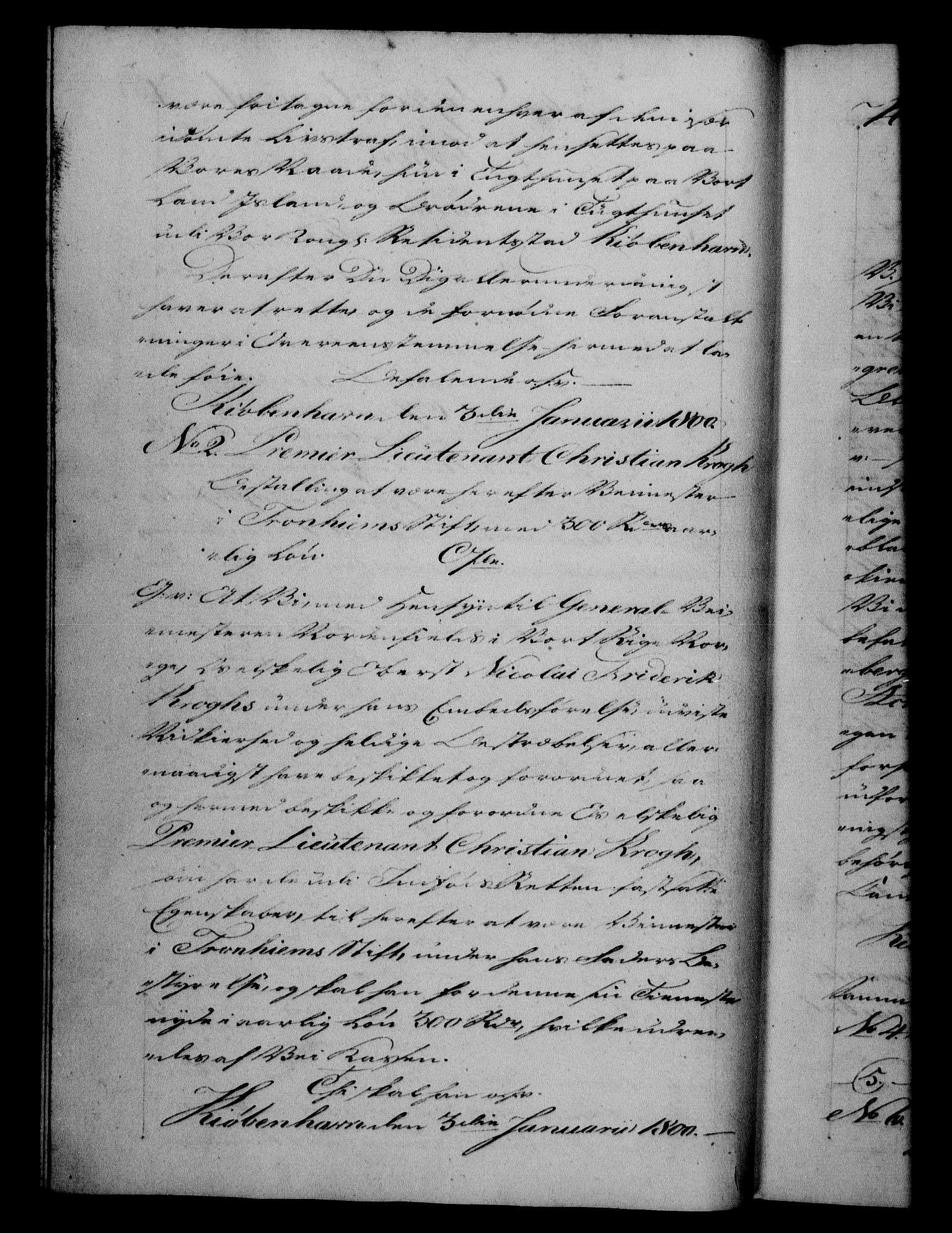 Danske Kanselli 1800-1814, RA/EA-3024/H/Hf/Hfb/Hfba/L0001: Registranter, 1800-1801, p. 1b