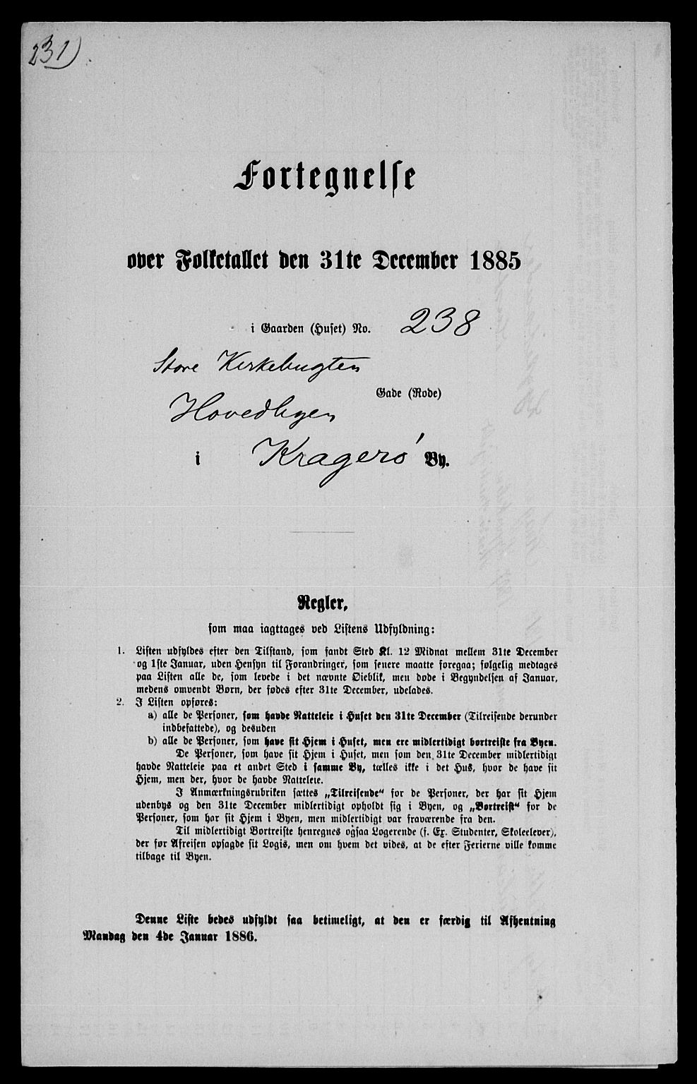 SAKO, 1885 census for 0801 Kragerø, 1885, p. 1488