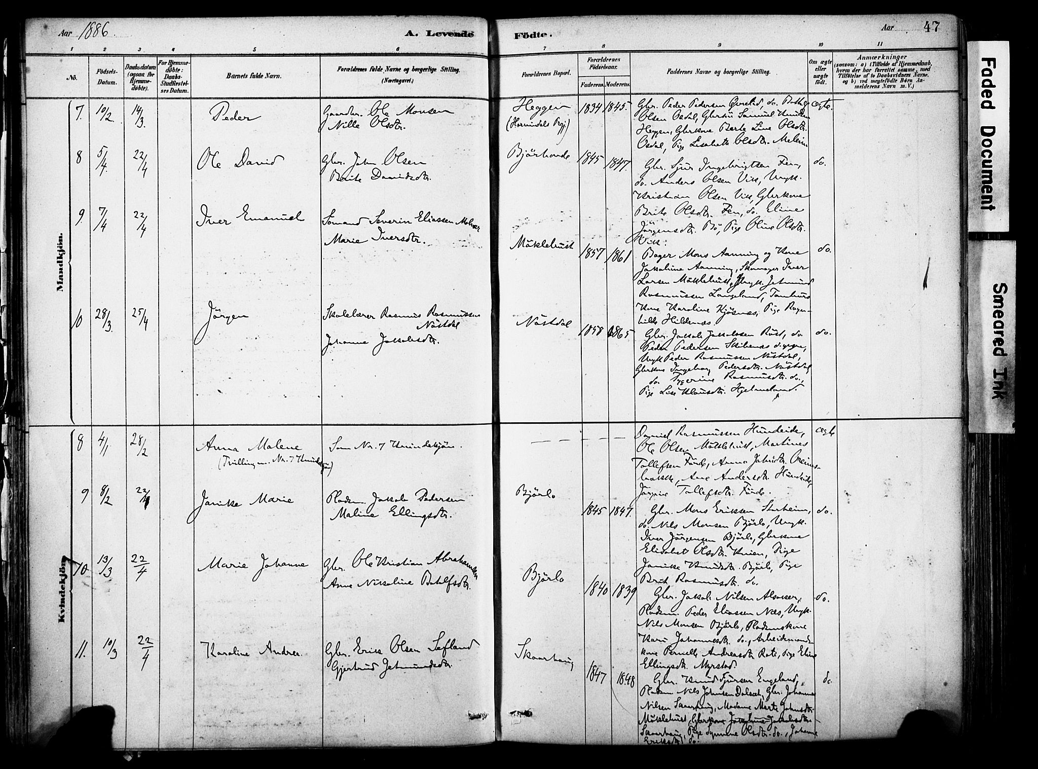 Eid sokneprestembete, AV/SAB-A-82301/H/Haa/Haab/L0001: Parish register (official) no. B 1, 1879-1906, p. 47