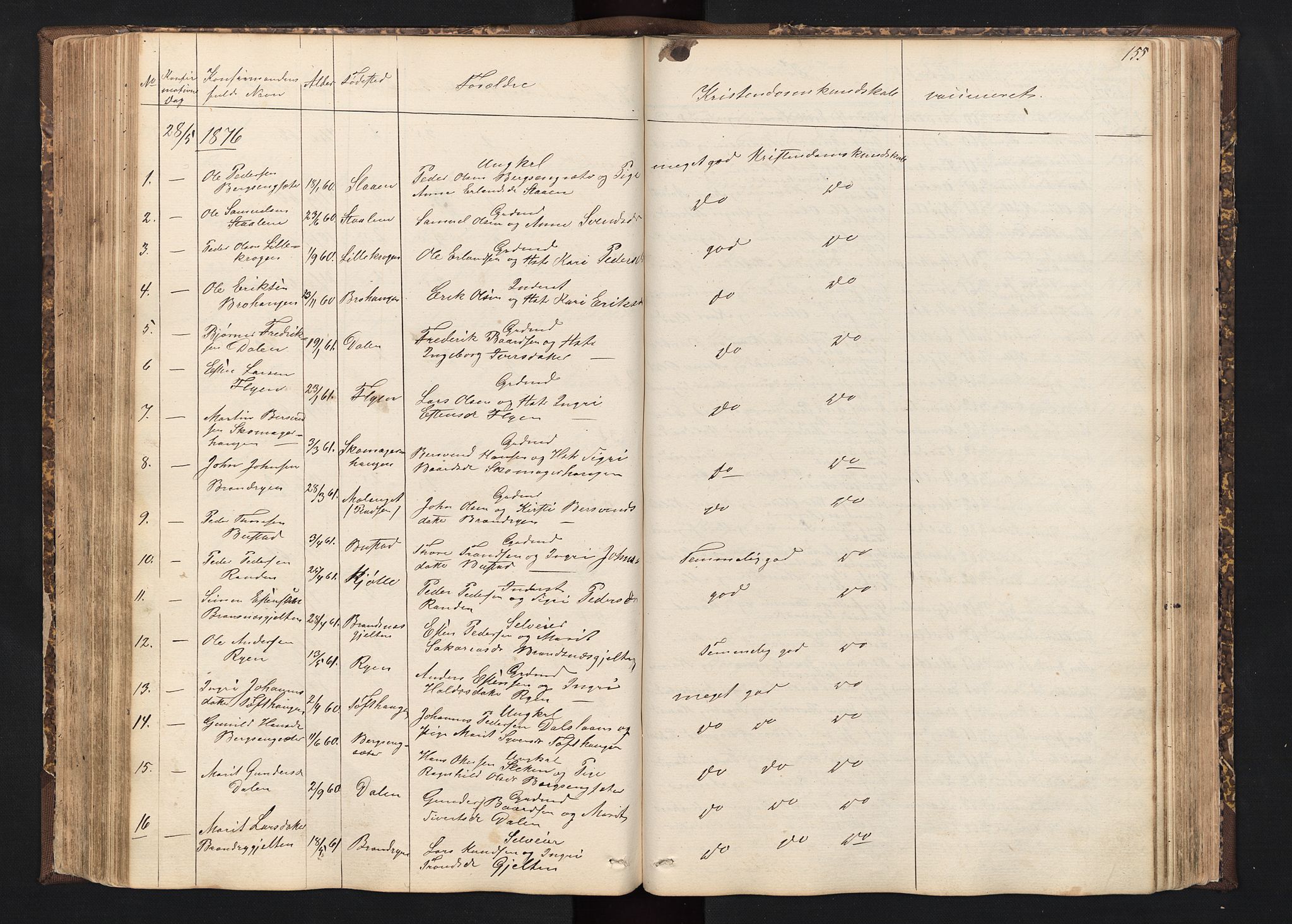 Alvdal prestekontor, SAH/PREST-060/H/Ha/Hab/L0001: Parish register (copy) no. 1, 1857-1893, p. 155