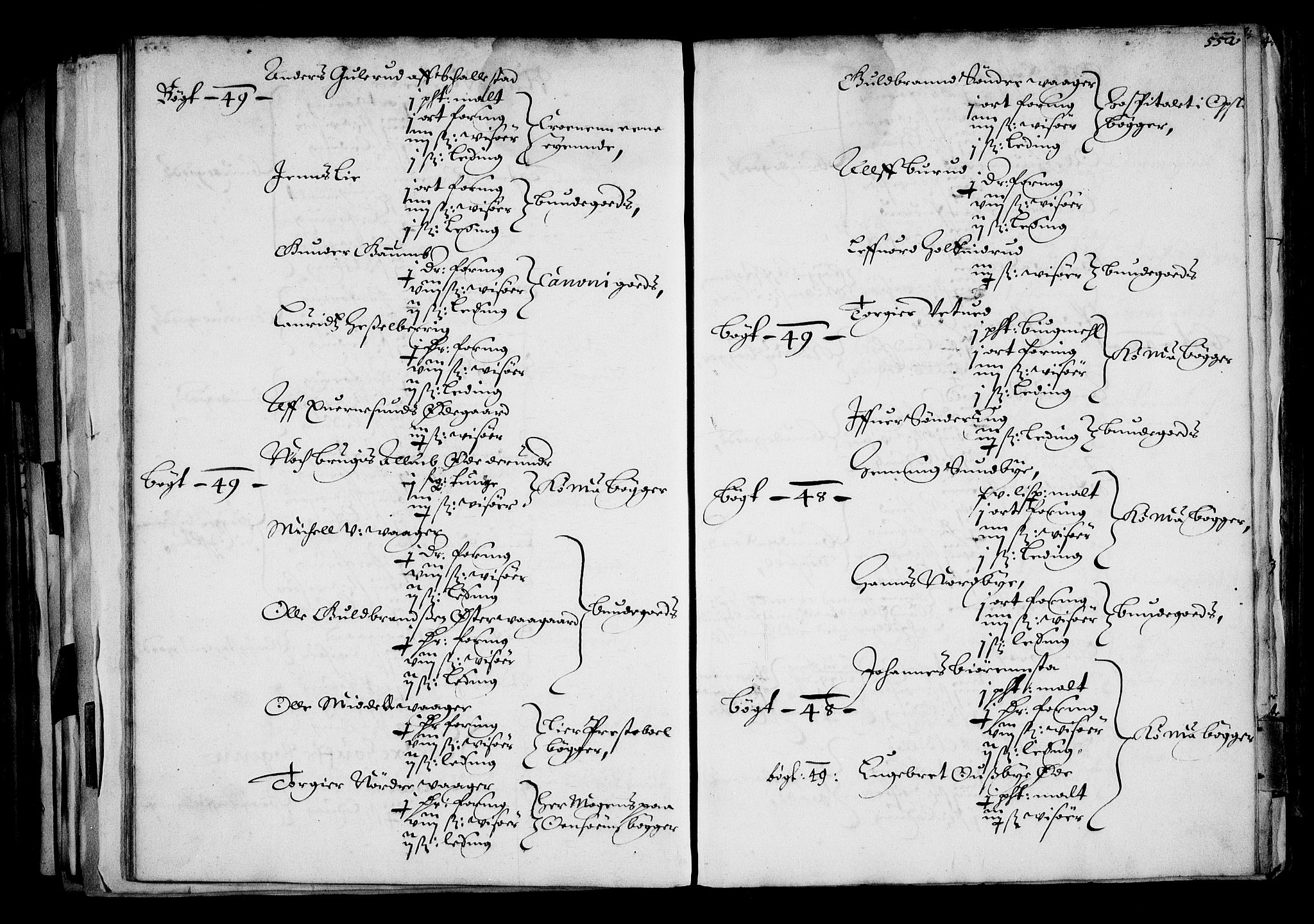 Rentekammeret inntil 1814, Realistisk ordnet avdeling, AV/RA-EA-4070/N/Na/L0001: [XI f]: Akershus stifts jordebok, 1652, p. 551b-552a