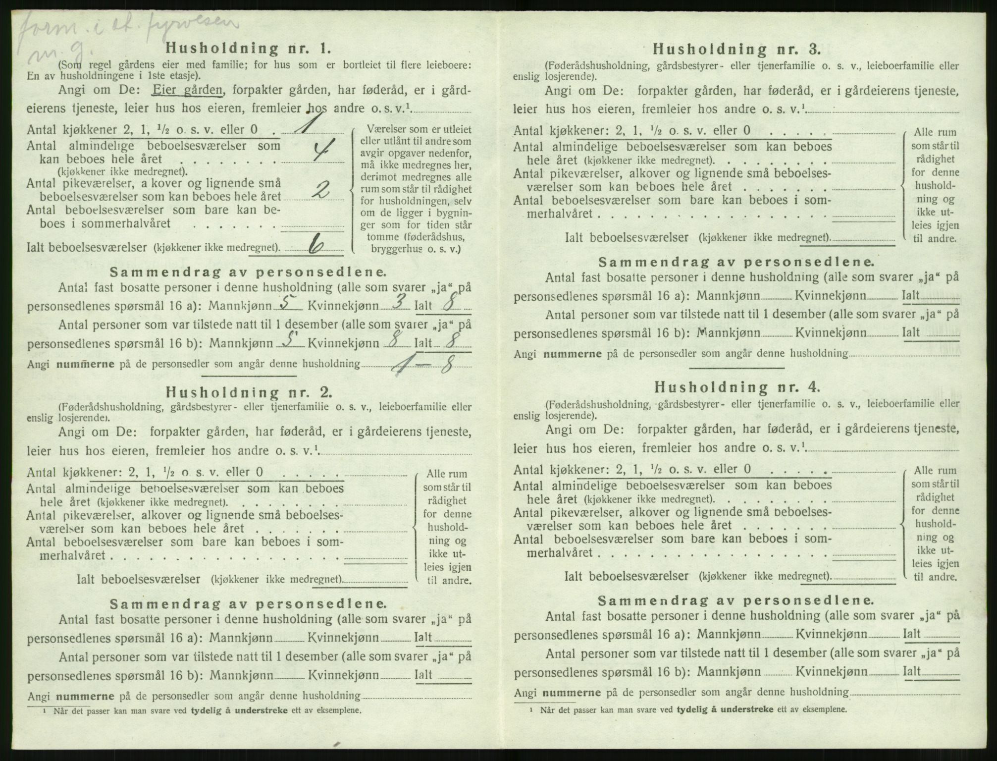 SAT, 1920 census for Volda, 1920, p. 1697