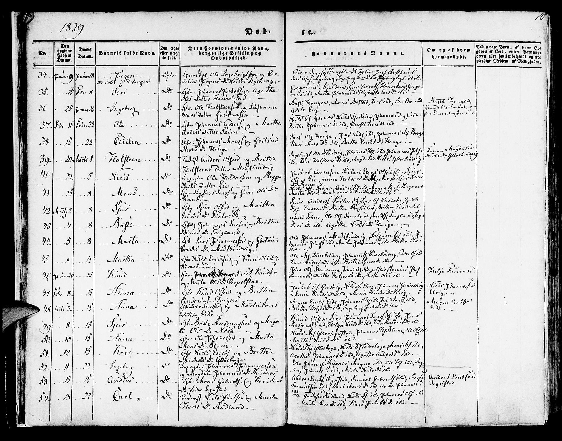 Haus sokneprestembete, AV/SAB-A-75601/H/Haa: Parish register (official) no. A 14, 1827-1838, p. 10