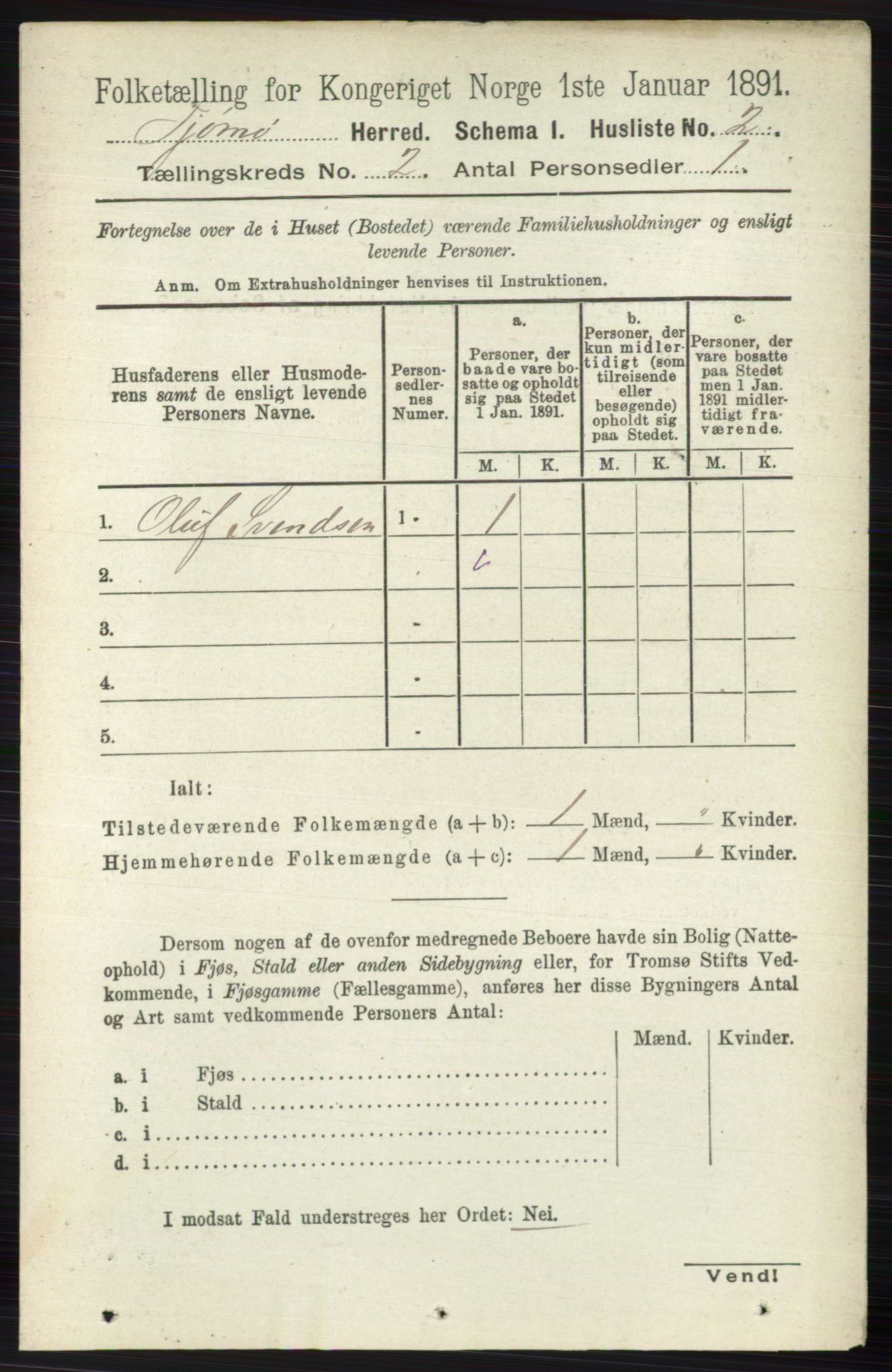RA, 1891 census for 0723 Tjøme, 1891, p. 286
