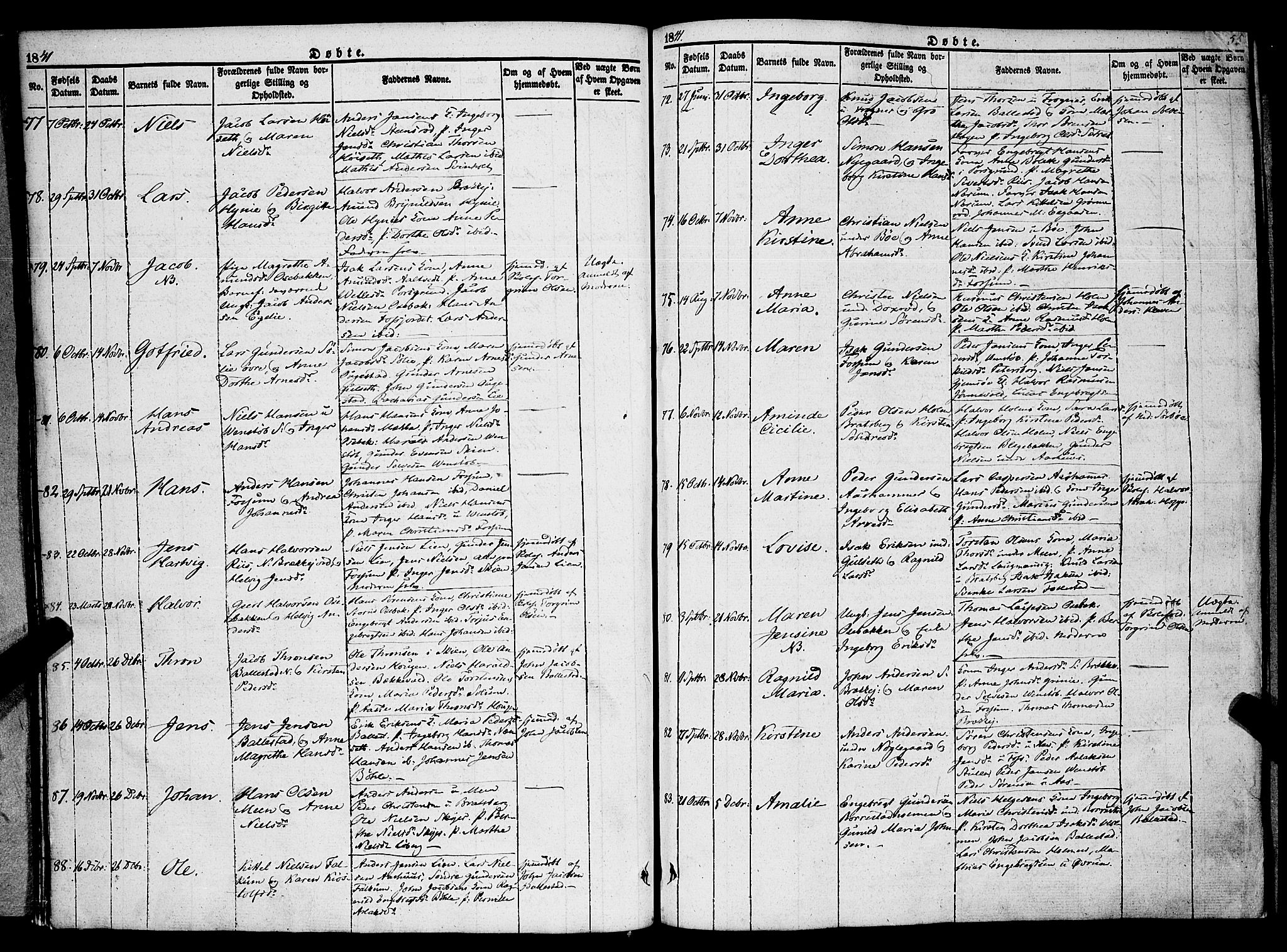 Gjerpen kirkebøker, SAKO/A-265/F/Fa/L0007a: Parish register (official) no. I 7A, 1834-1857, p. 55