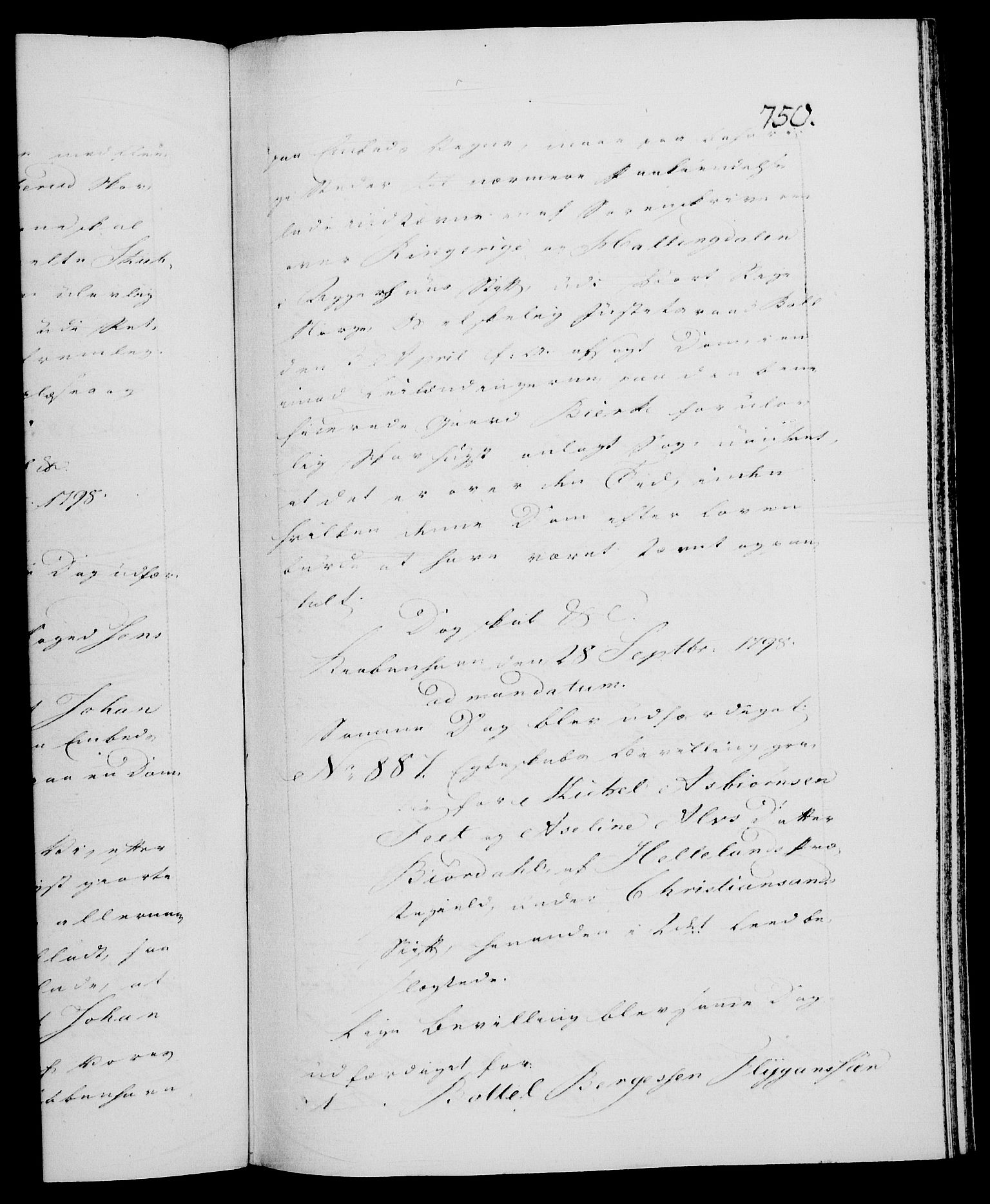 Danske Kanselli 1572-1799, RA/EA-3023/F/Fc/Fca/Fcaa/L0058: Norske registre, 1798, p. 750a