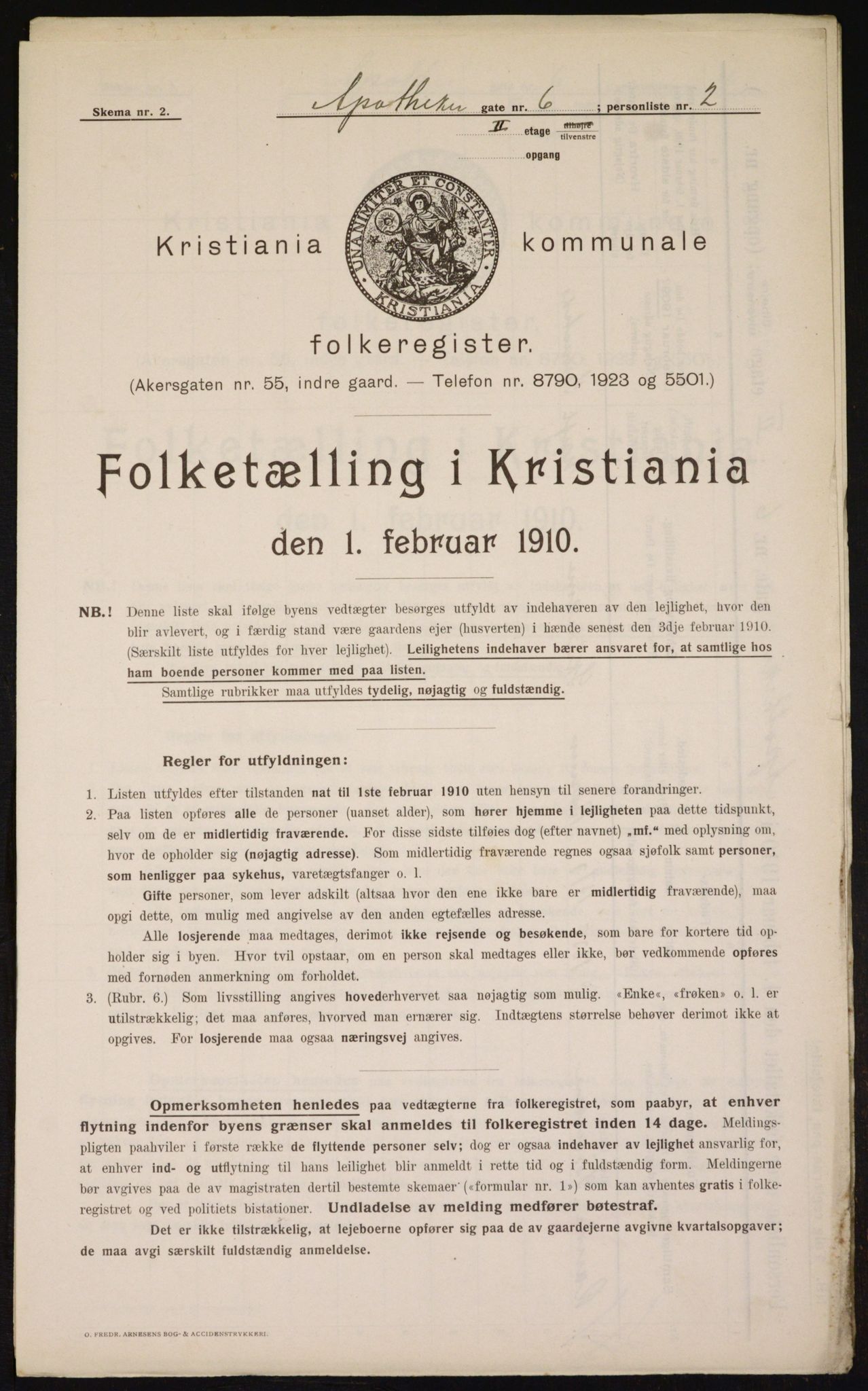 OBA, Municipal Census 1910 for Kristiania, 1910, p. 1258