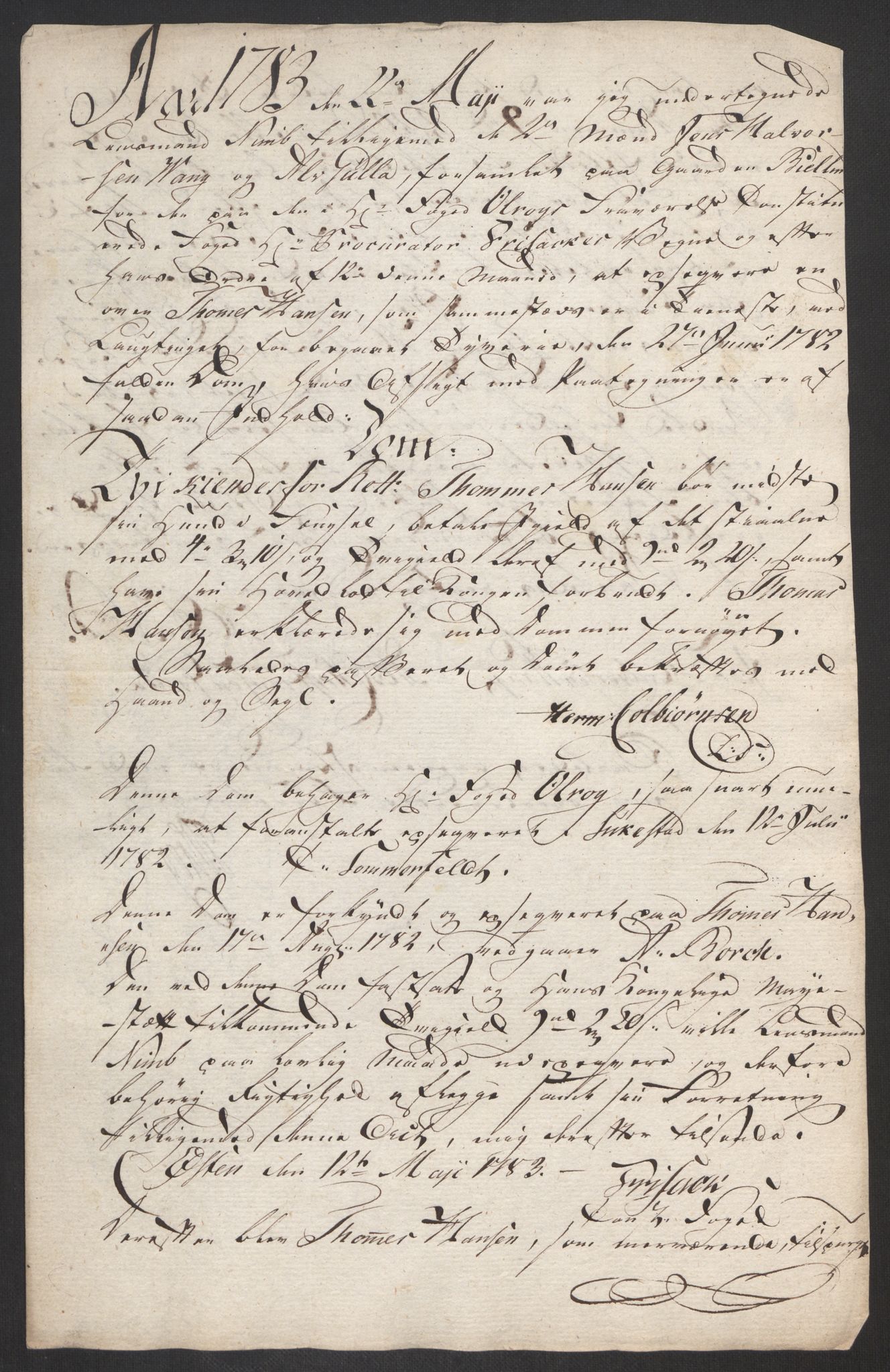 Rentekammeret inntil 1814, Reviderte regnskaper, Fogderegnskap, AV/RA-EA-4092/R19/L1369: Fogderegnskap Toten, Hadeland og Vardal, 1782, p. 428