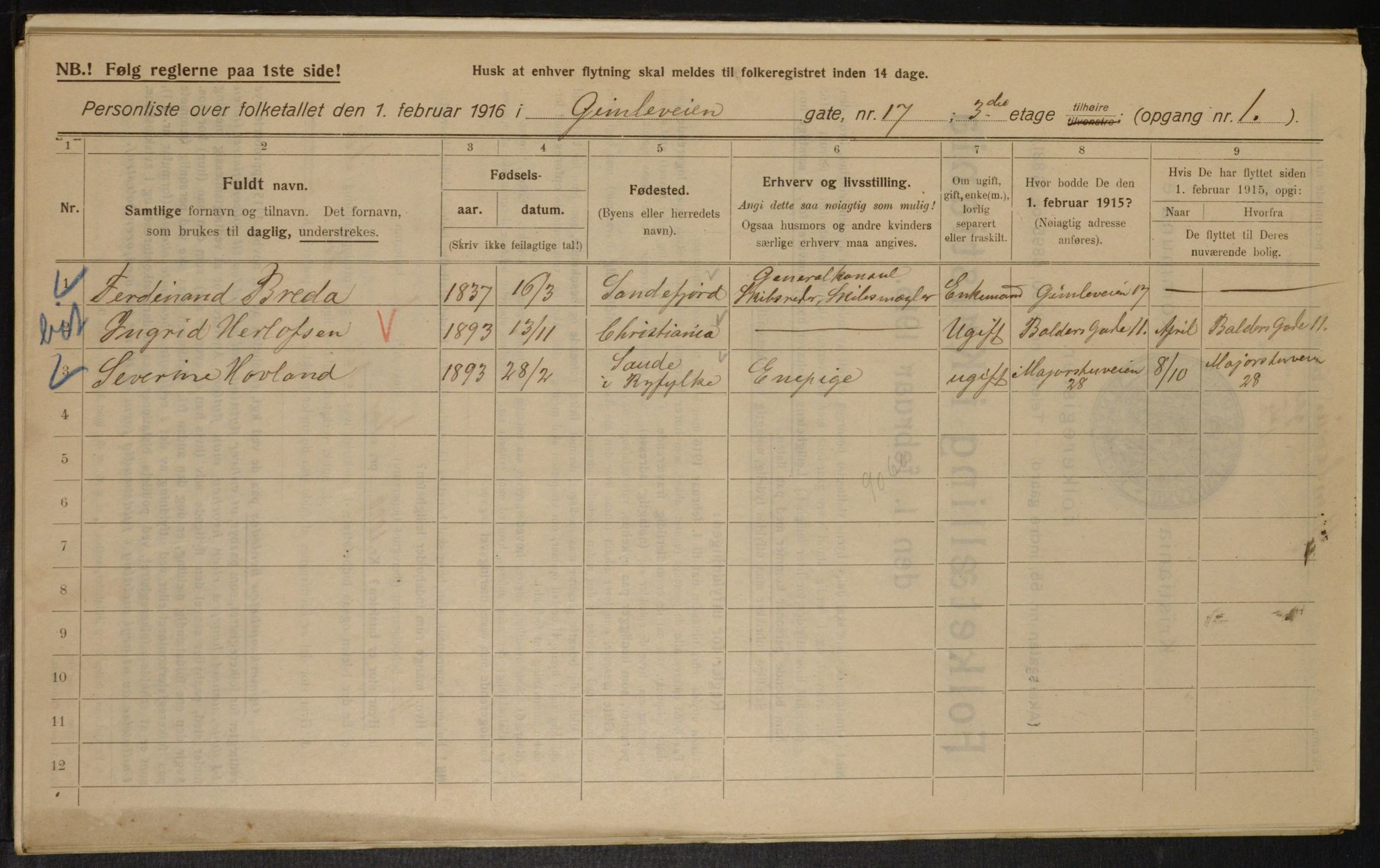 OBA, Municipal Census 1916 for Kristiania, 1916, p. 29754