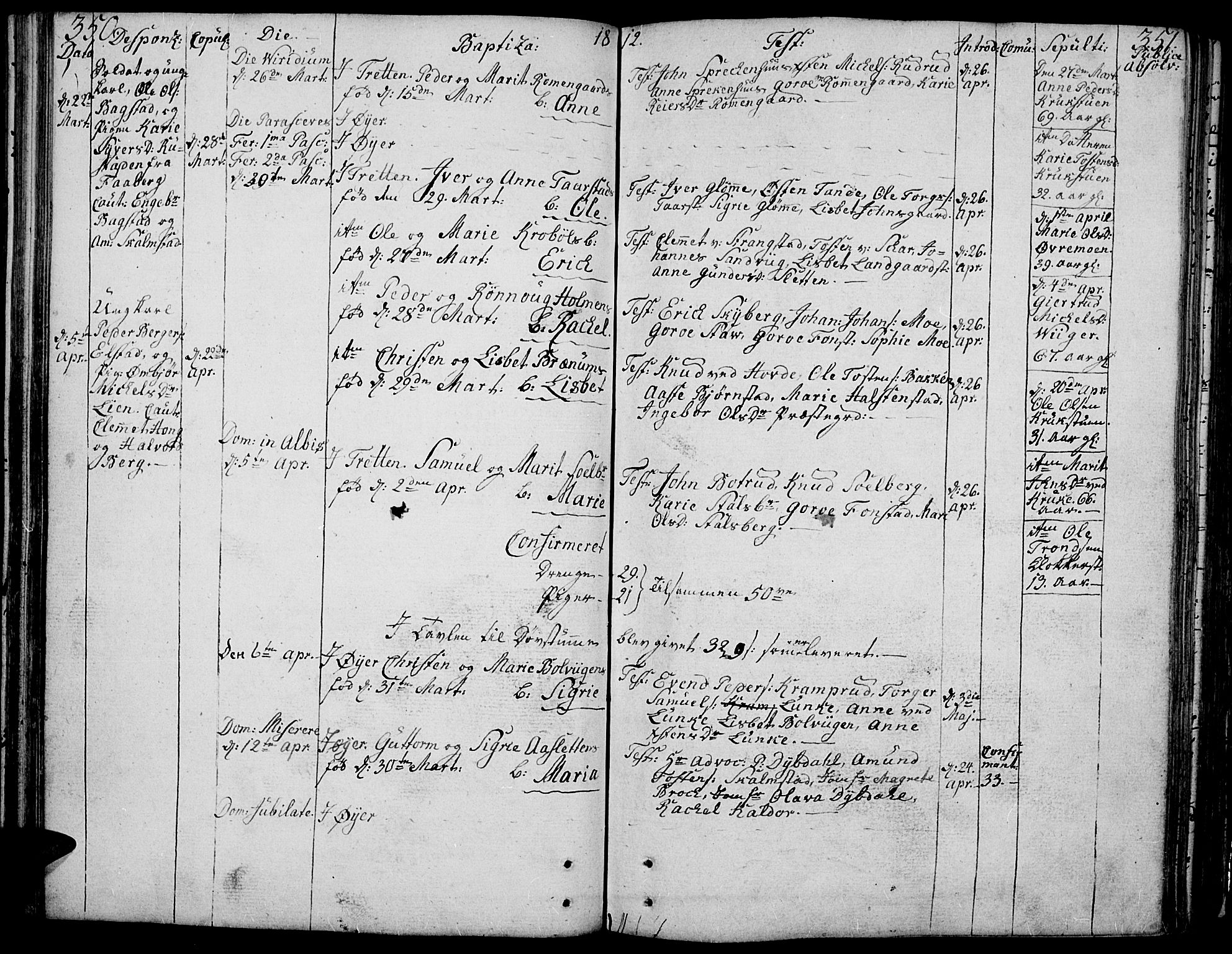 Øyer prestekontor, AV/SAH-PREST-084/H/Ha/Haa/L0003: Parish register (official) no. 3, 1784-1824, p. 350-351