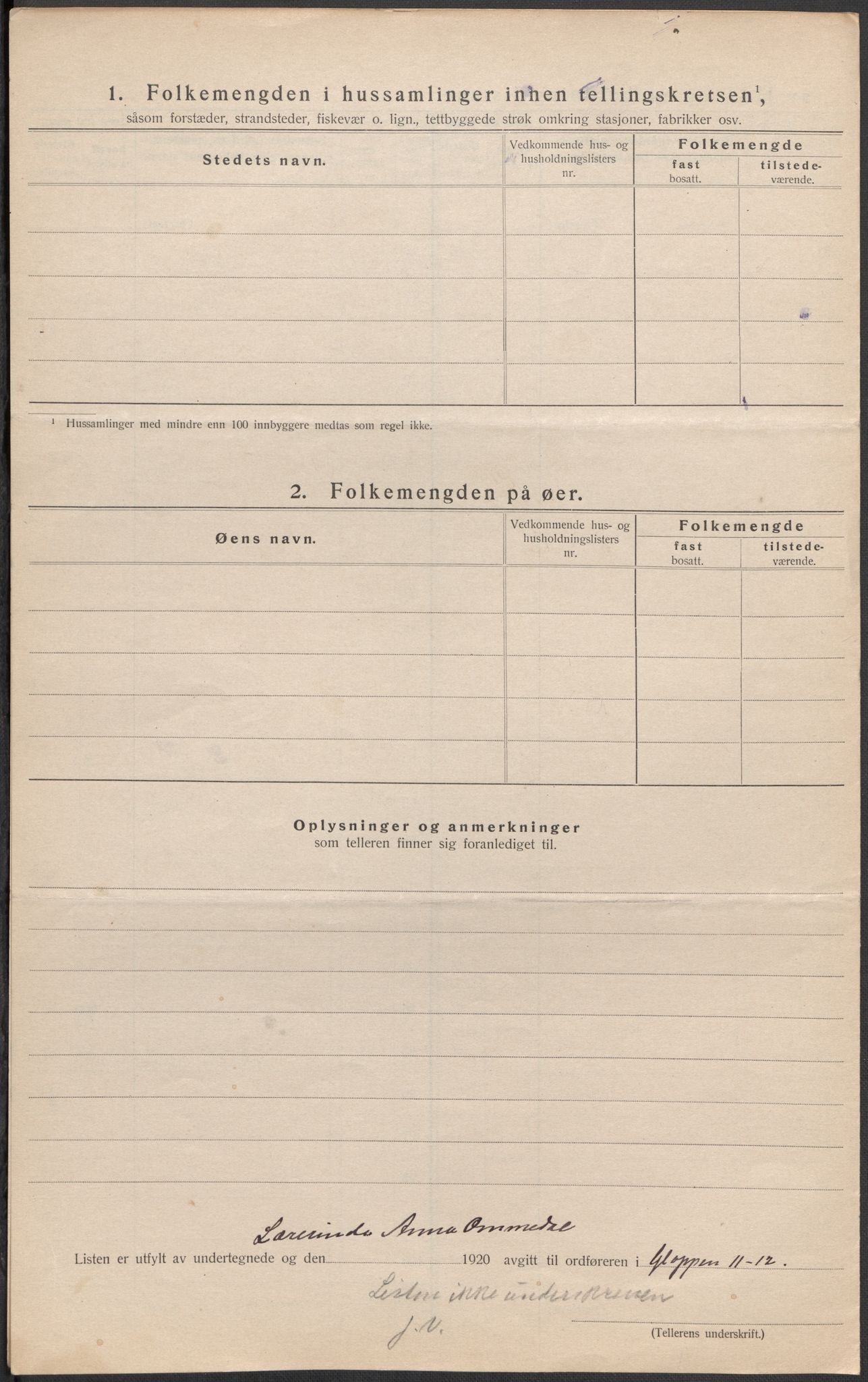 SAB, 1920 census for Gloppen, 1920, p. 29