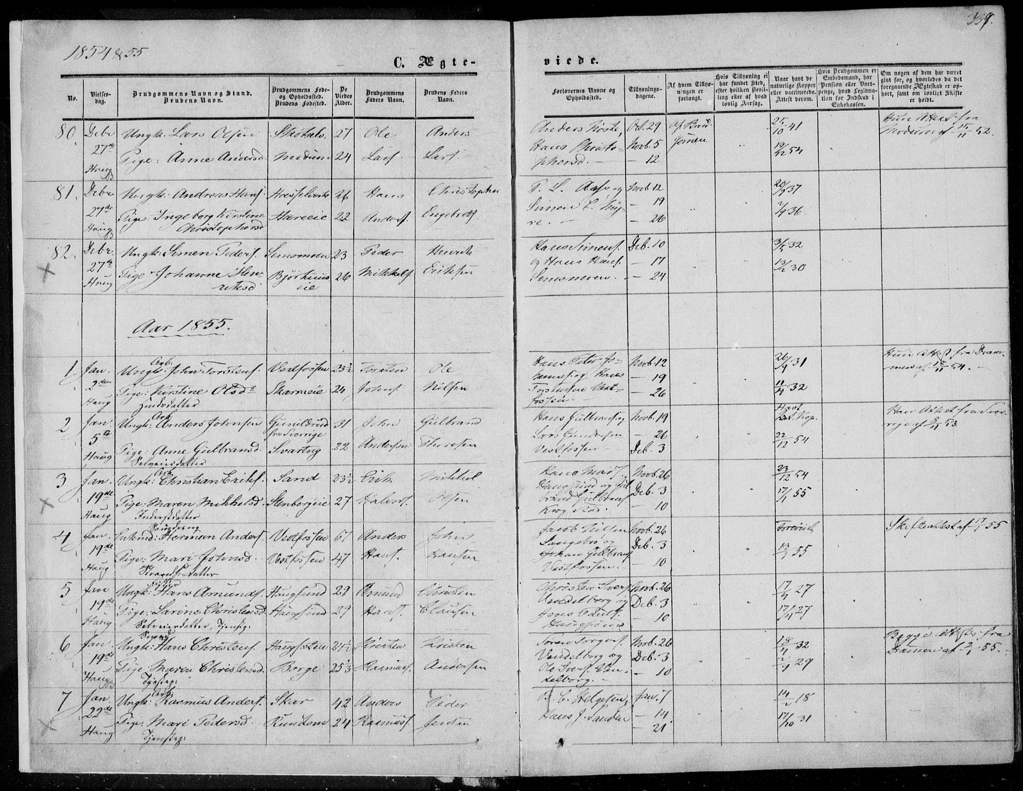 Eiker kirkebøker, SAKO/A-4/F/Fa/L0015b: Parish register (official) no. I 15B, 1854-1860, p. 339