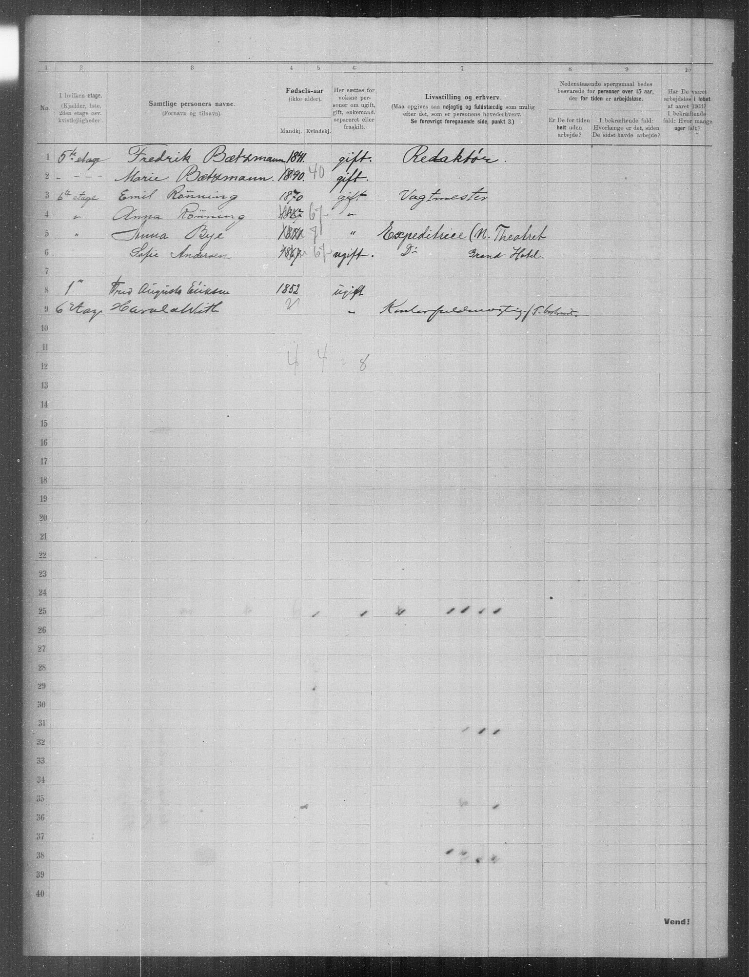 OBA, Municipal Census 1903 for Kristiania, 1903, p. 9648