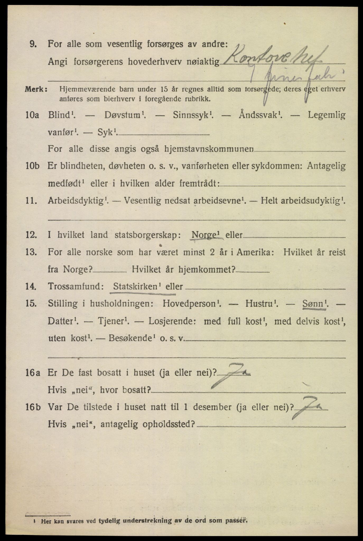 SAK, 1920 census for Oddernes, 1920, p. 5368