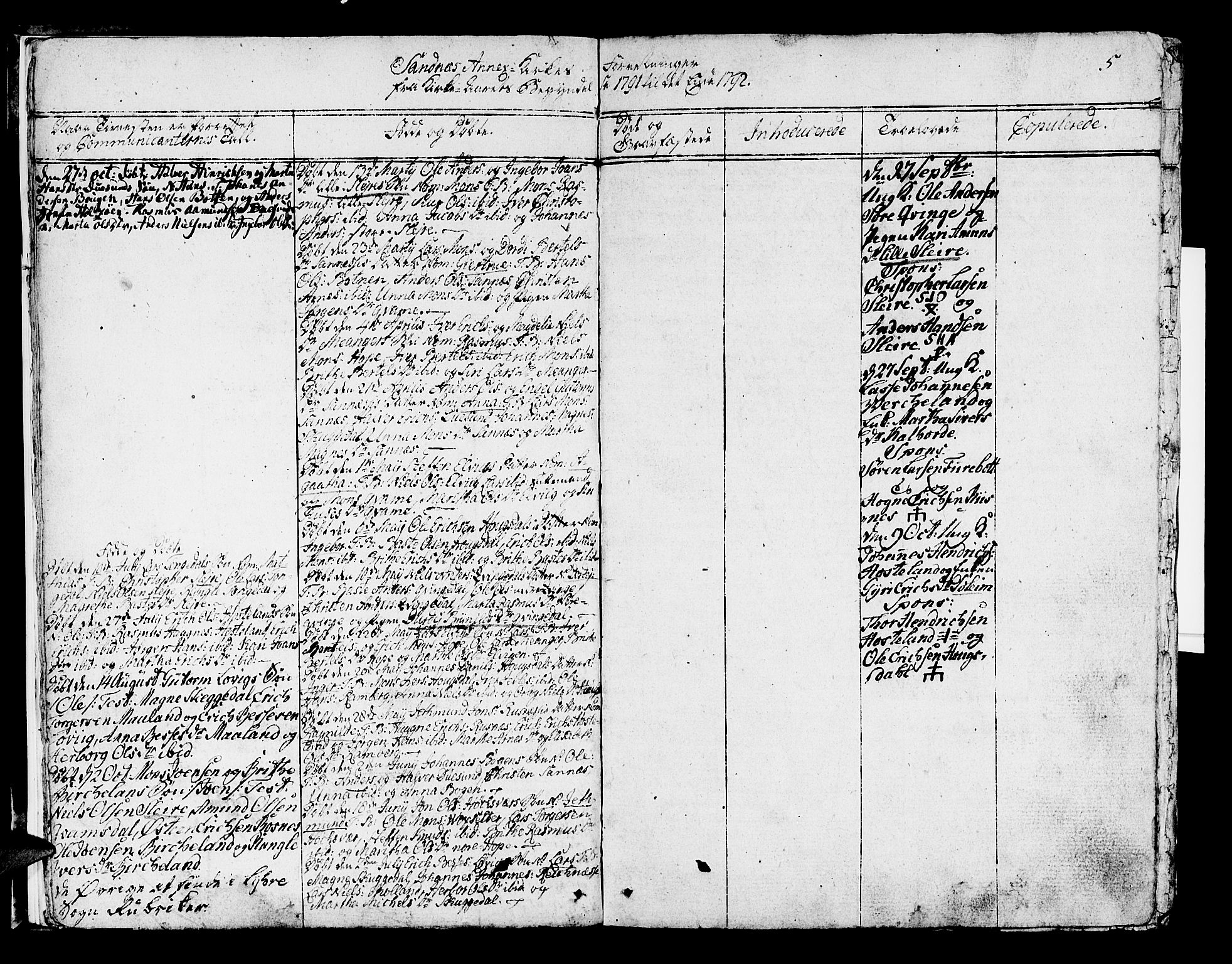 Lindås Sokneprestembete, AV/SAB-A-76701/H/Haa/Haaa/L0005: Parish register (official) no. A 5, 1791-1813, p. 5