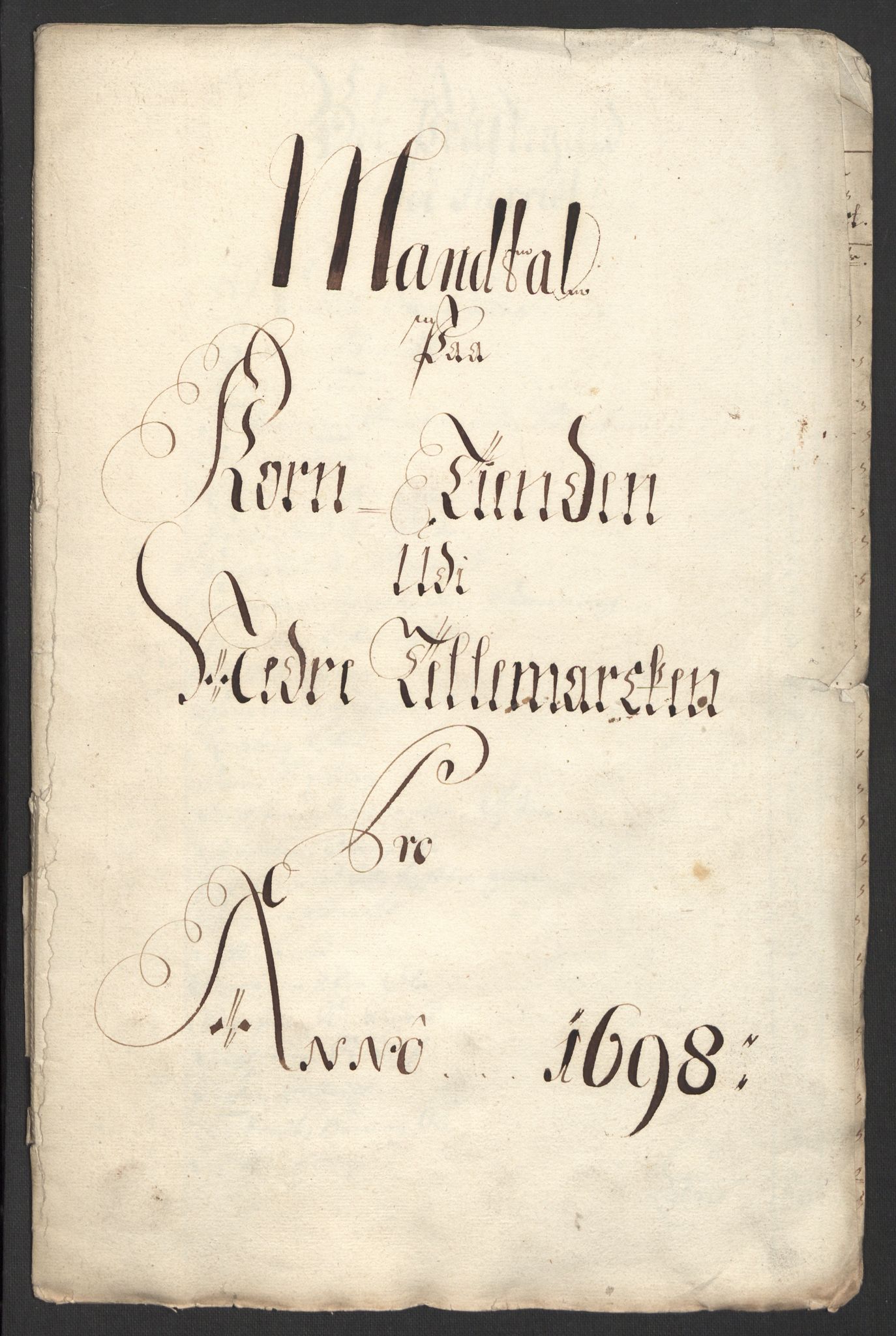 Rentekammeret inntil 1814, Reviderte regnskaper, Fogderegnskap, AV/RA-EA-4092/R36/L2098: Fogderegnskap Øvre og Nedre Telemark og Bamble, 1698, p. 32