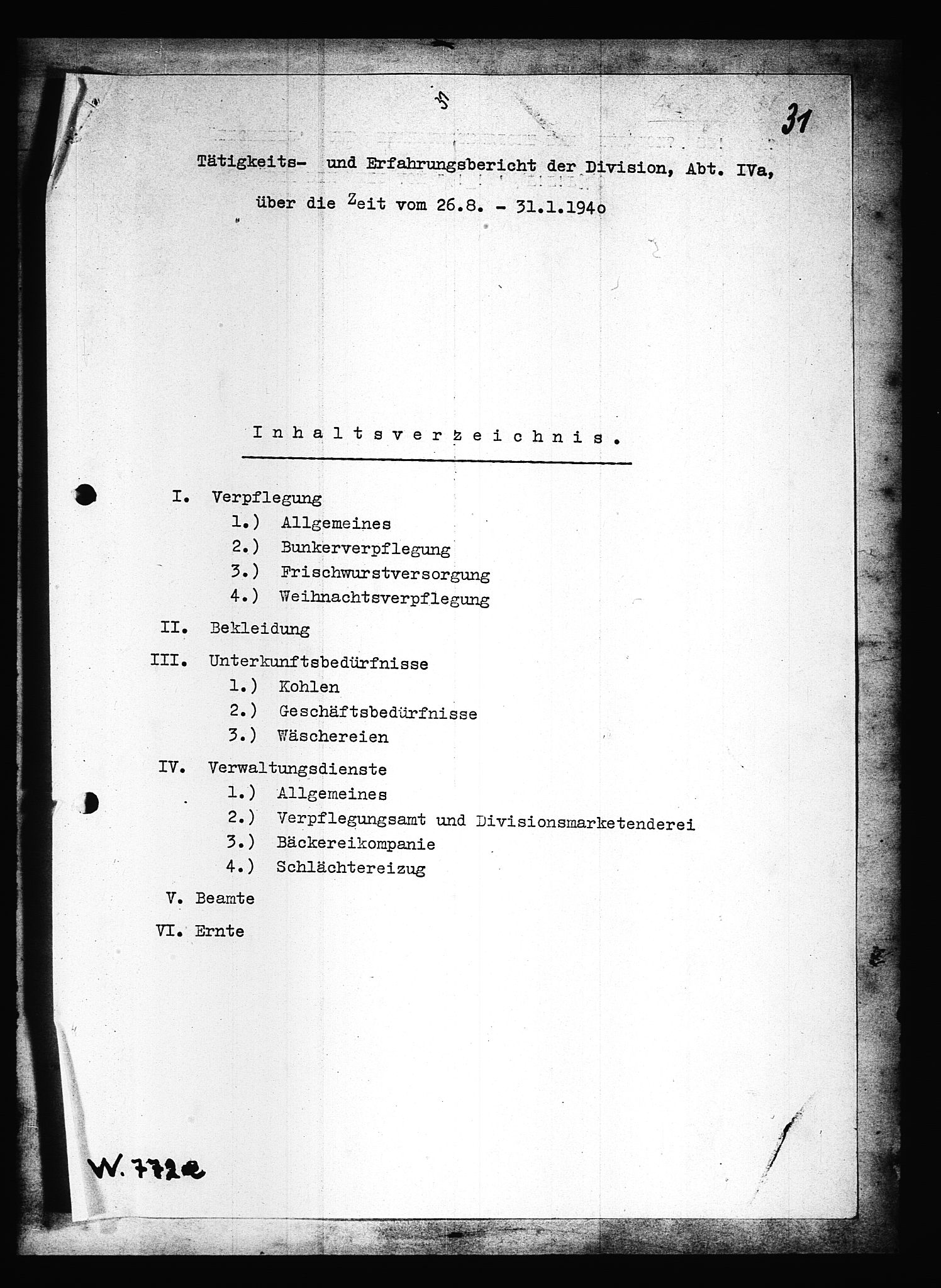 Documents Section, RA/RAFA-2200/V/L0088: Amerikansk mikrofilm "Captured German Documents".
Box No. 727.  FKA jnr. 601/1954., 1939-1940, p. 396