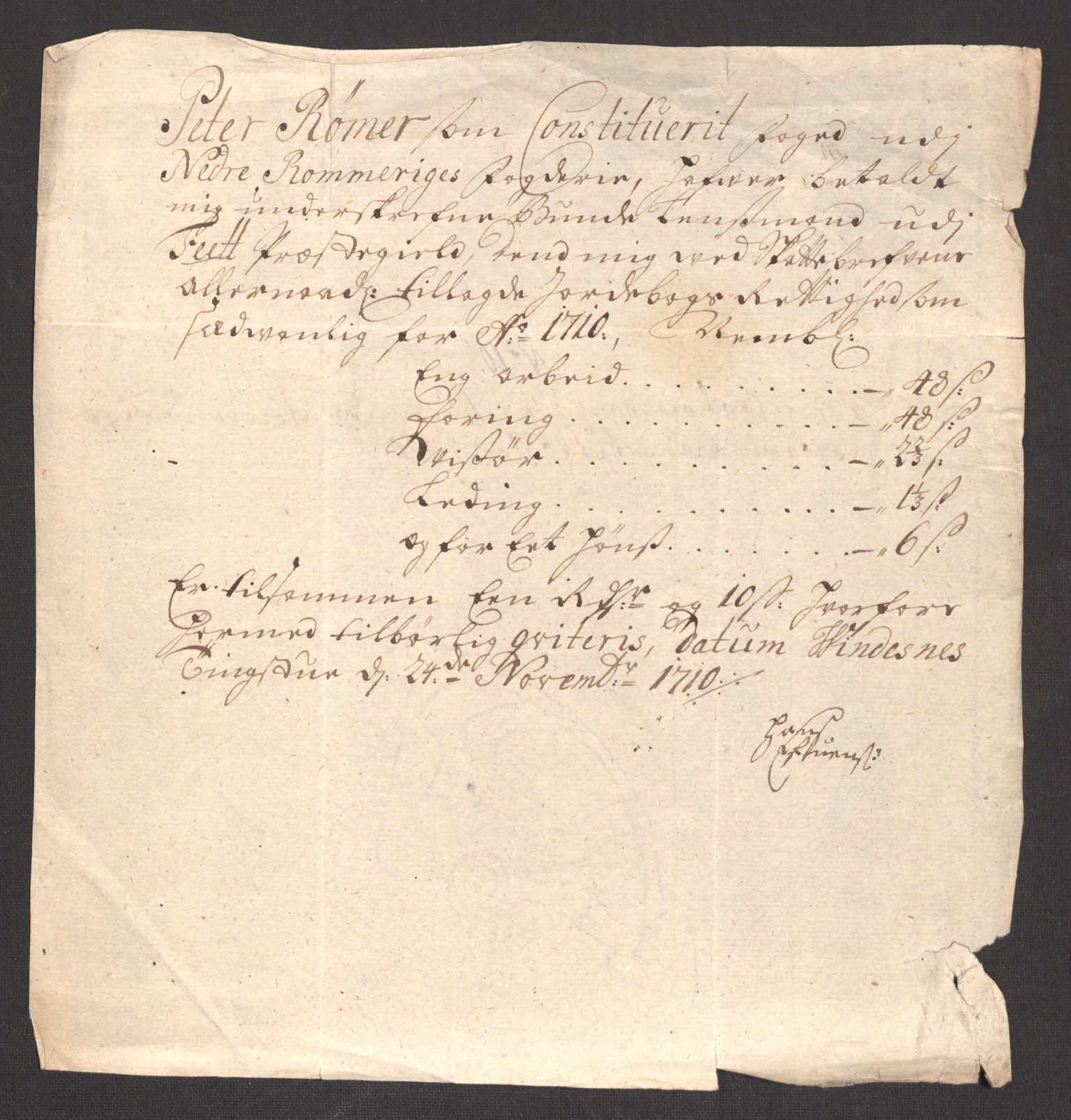 Rentekammeret inntil 1814, Reviderte regnskaper, Fogderegnskap, AV/RA-EA-4092/R11/L0592: Fogderegnskap Nedre Romerike, 1710-1711, p. 149