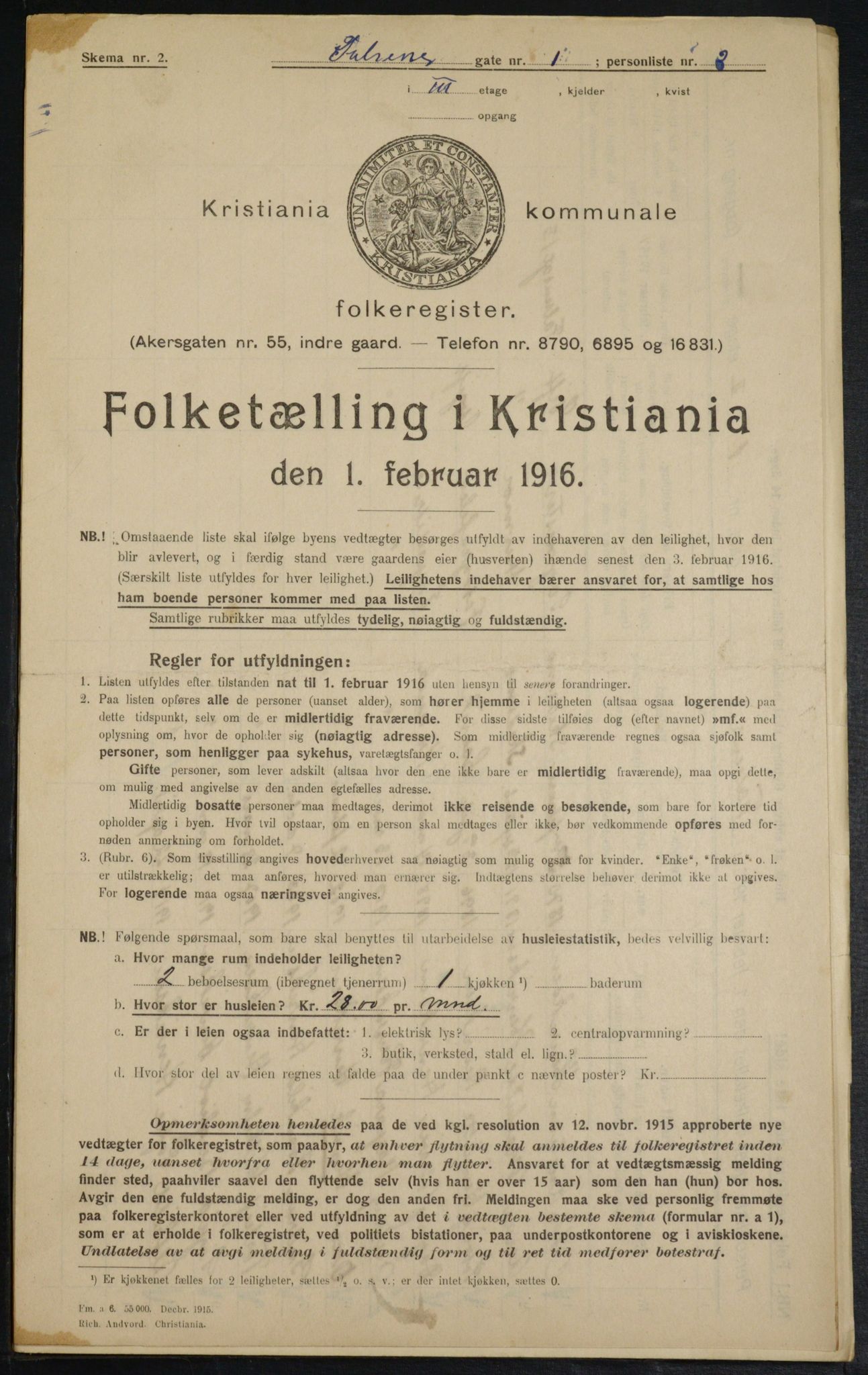 OBA, Municipal Census 1916 for Kristiania, 1916, p. 23647