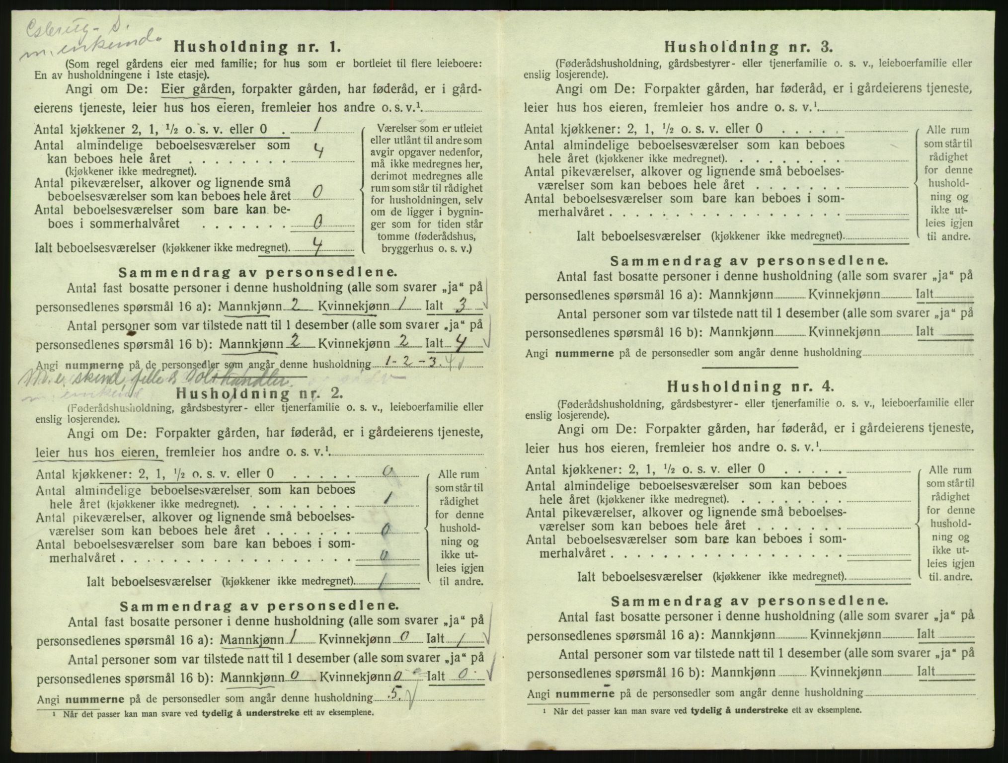 SAK, 1920 census for Bygland, 1920, p. 876