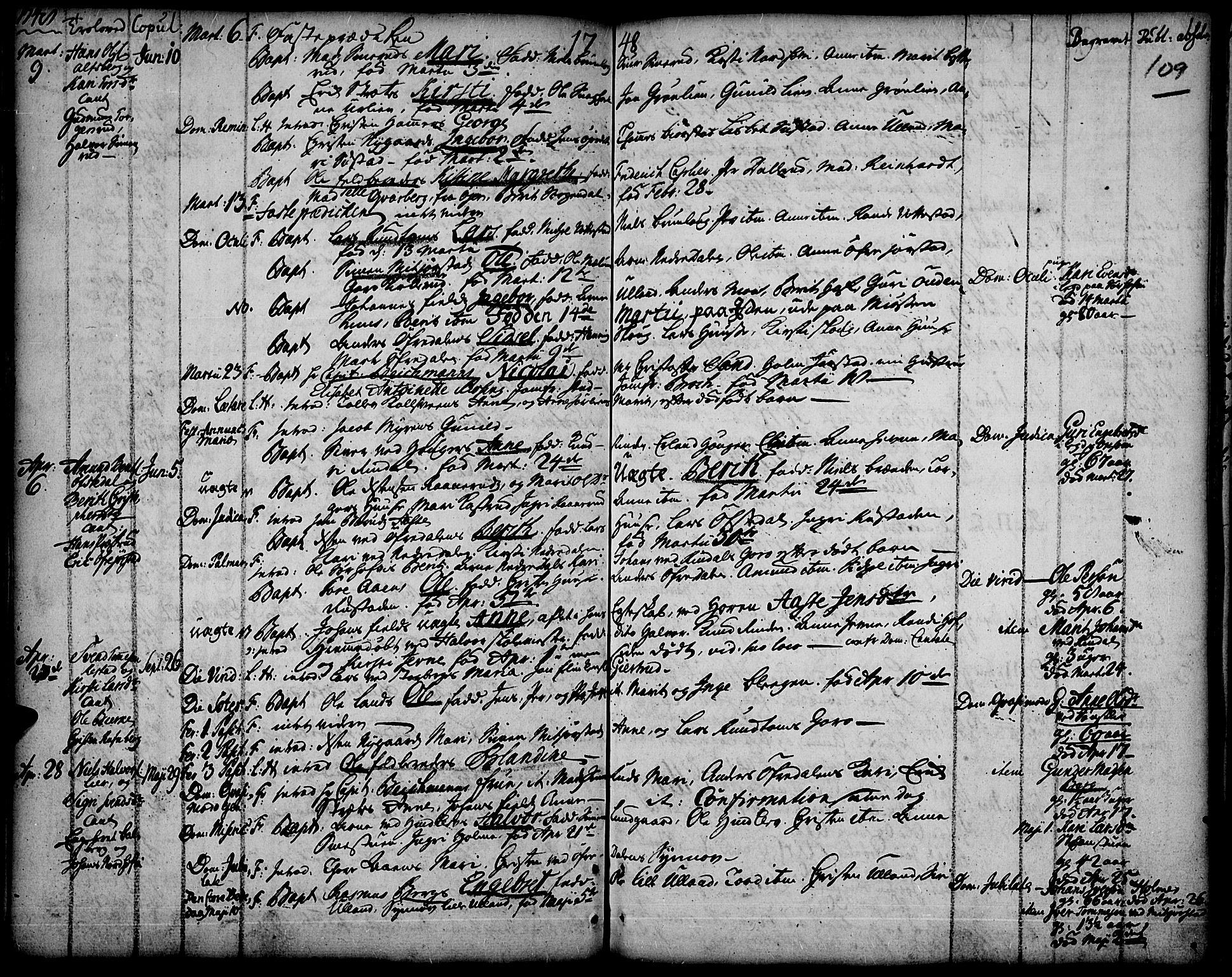 Fåberg prestekontor, SAH/PREST-086/H/Ha/Haa/L0001: Parish register (official) no. 1, 1727-1775, p. 109