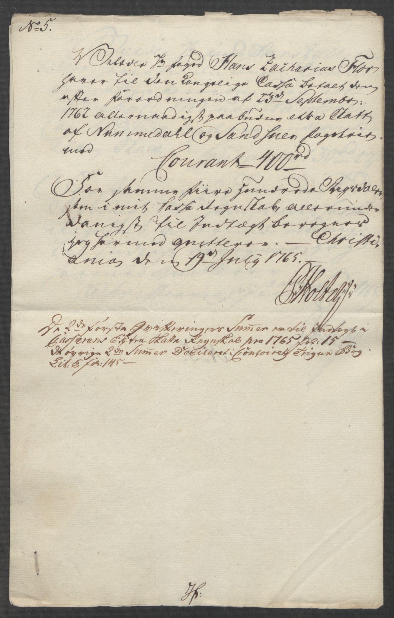 Rentekammeret inntil 1814, Reviderte regnskaper, Fogderegnskap, RA/EA-4092/R24/L1672: Ekstraskatten Numedal og Sandsvær, 1762-1767, p. 282