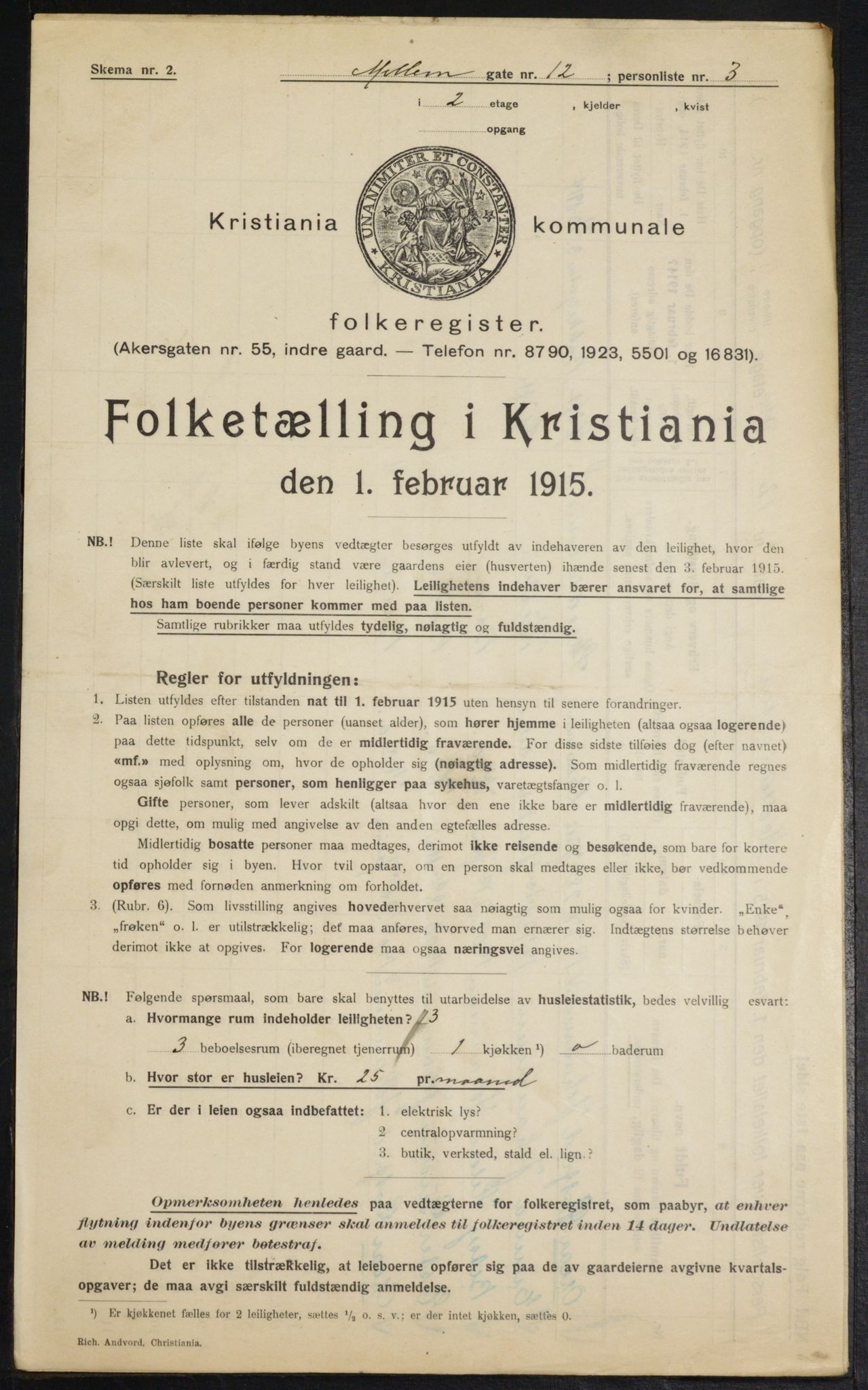 OBA, Municipal Census 1915 for Kristiania, 1915, p. 64549