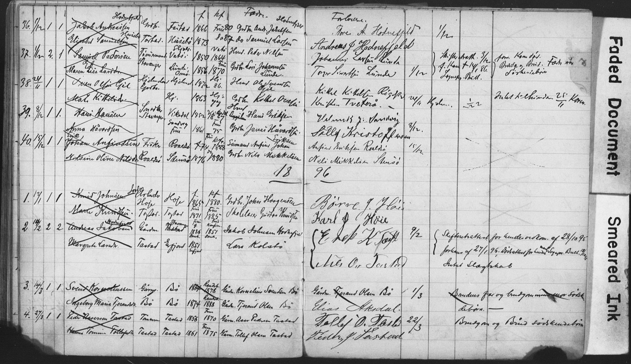 Hetland sokneprestkontor, SAST/A-101826/70/705BA/L0002: Banns register no. 2, 1890-1898