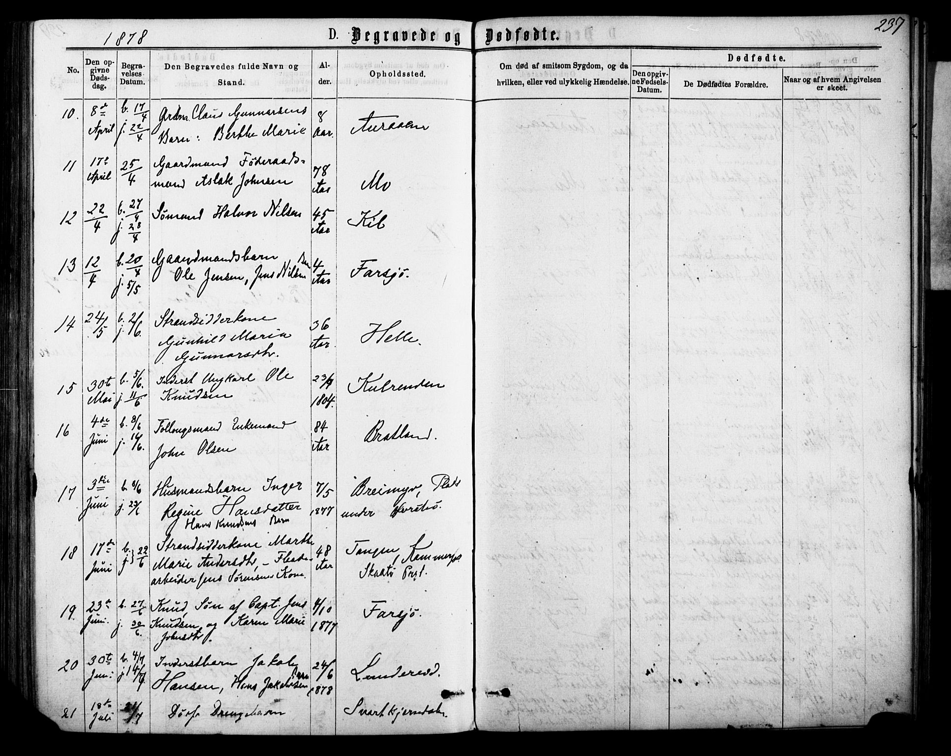 Sannidal kirkebøker, AV/SAKO-A-296/F/Fa/L0014: Parish register (official) no. 14, 1874-1883, p. 237