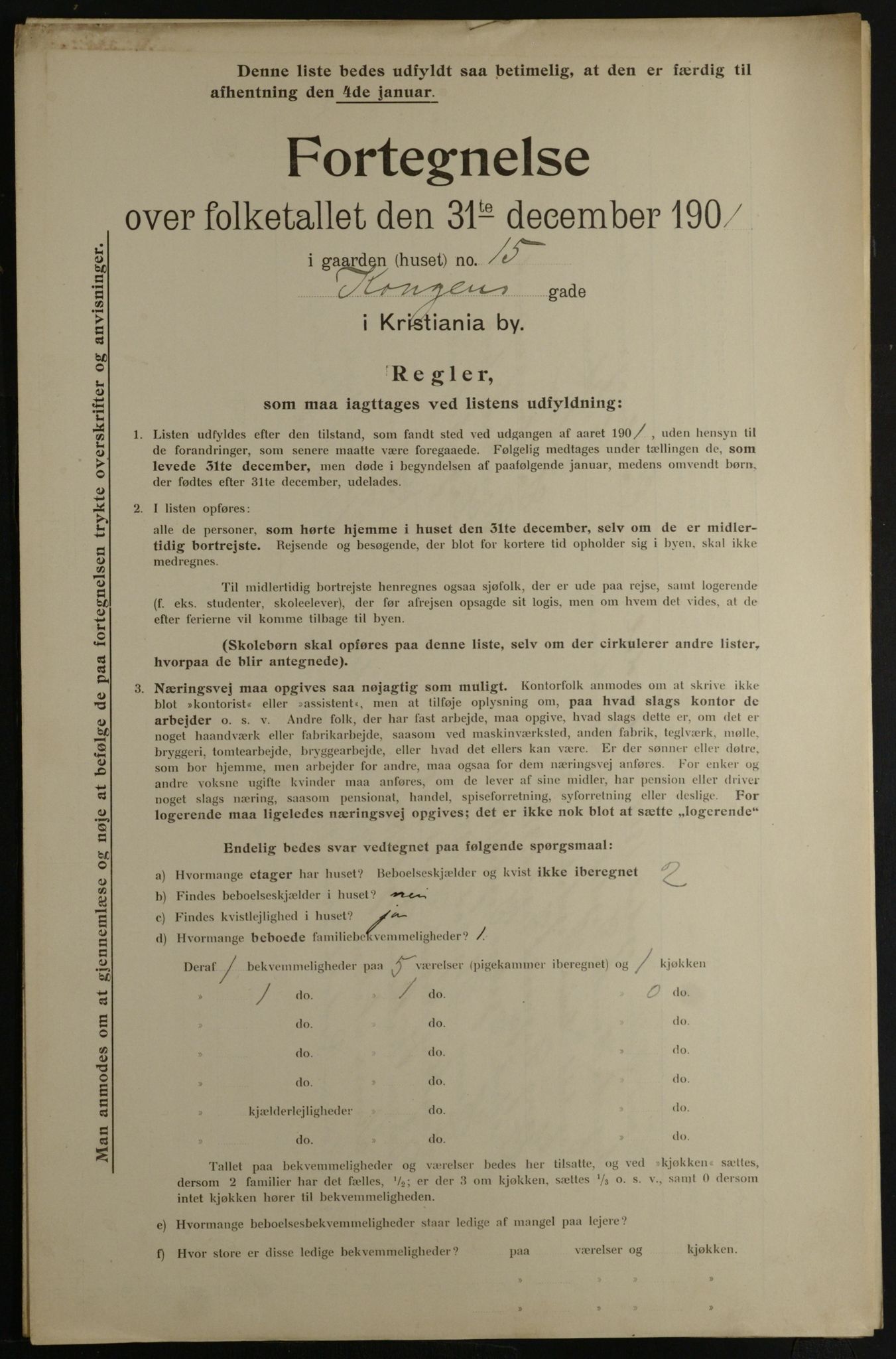 OBA, Municipal Census 1901 for Kristiania, 1901, p. 8143