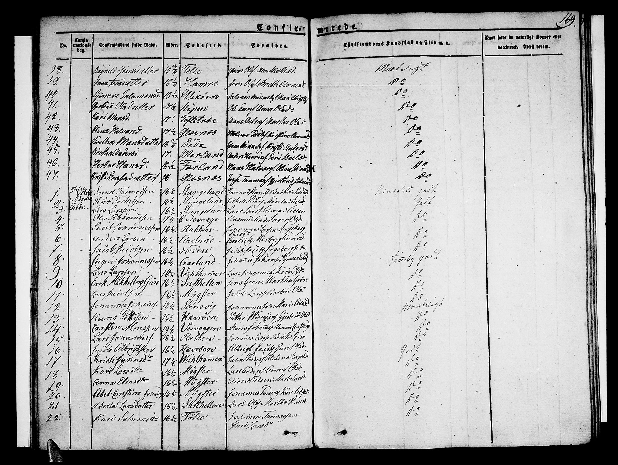 Sund sokneprestembete, SAB/A-99930: Parish register (official) no. A 12, 1825-1835, p. 169