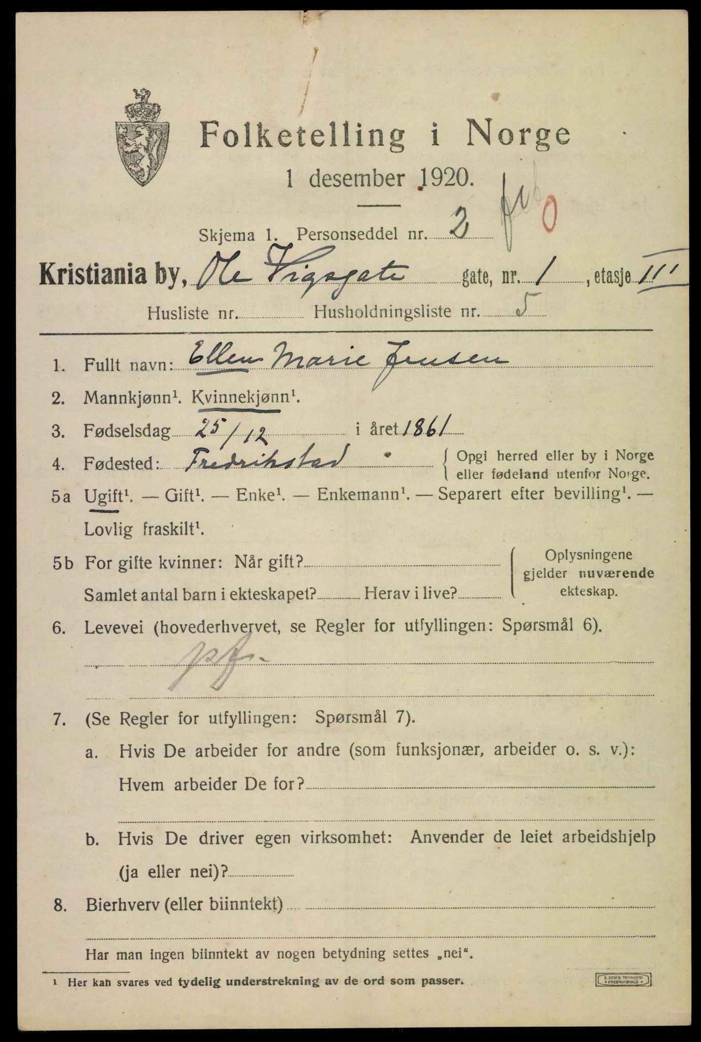 SAO, 1920 census for Kristiania, 1920, p. 432955