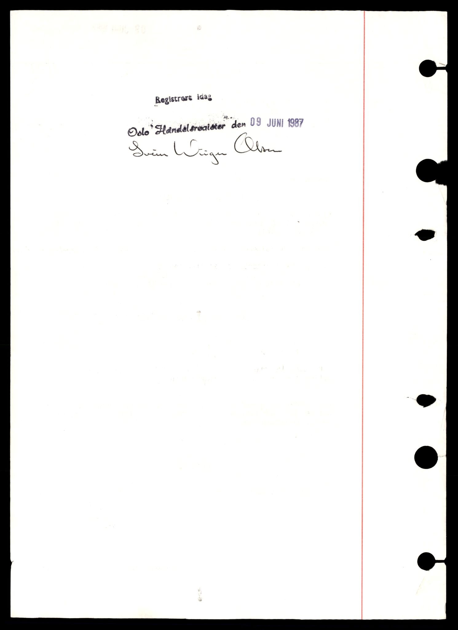 Oslo byfogd, Handelsregisteret, SAT/A-10867/G/Gb/Gbb/L0093: Registreringsmeldinger, A-Be, 1987, p. 2