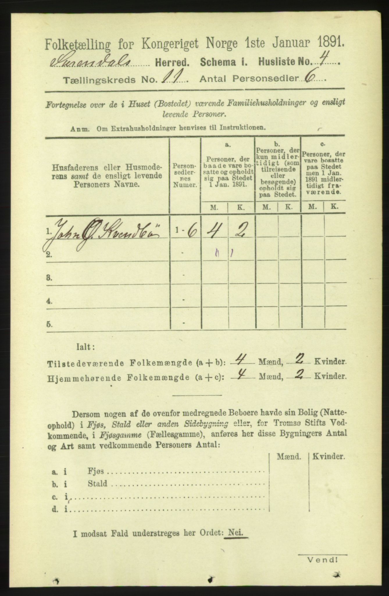 RA, 1891 census for 1566 Surnadal, 1891, p. 2649