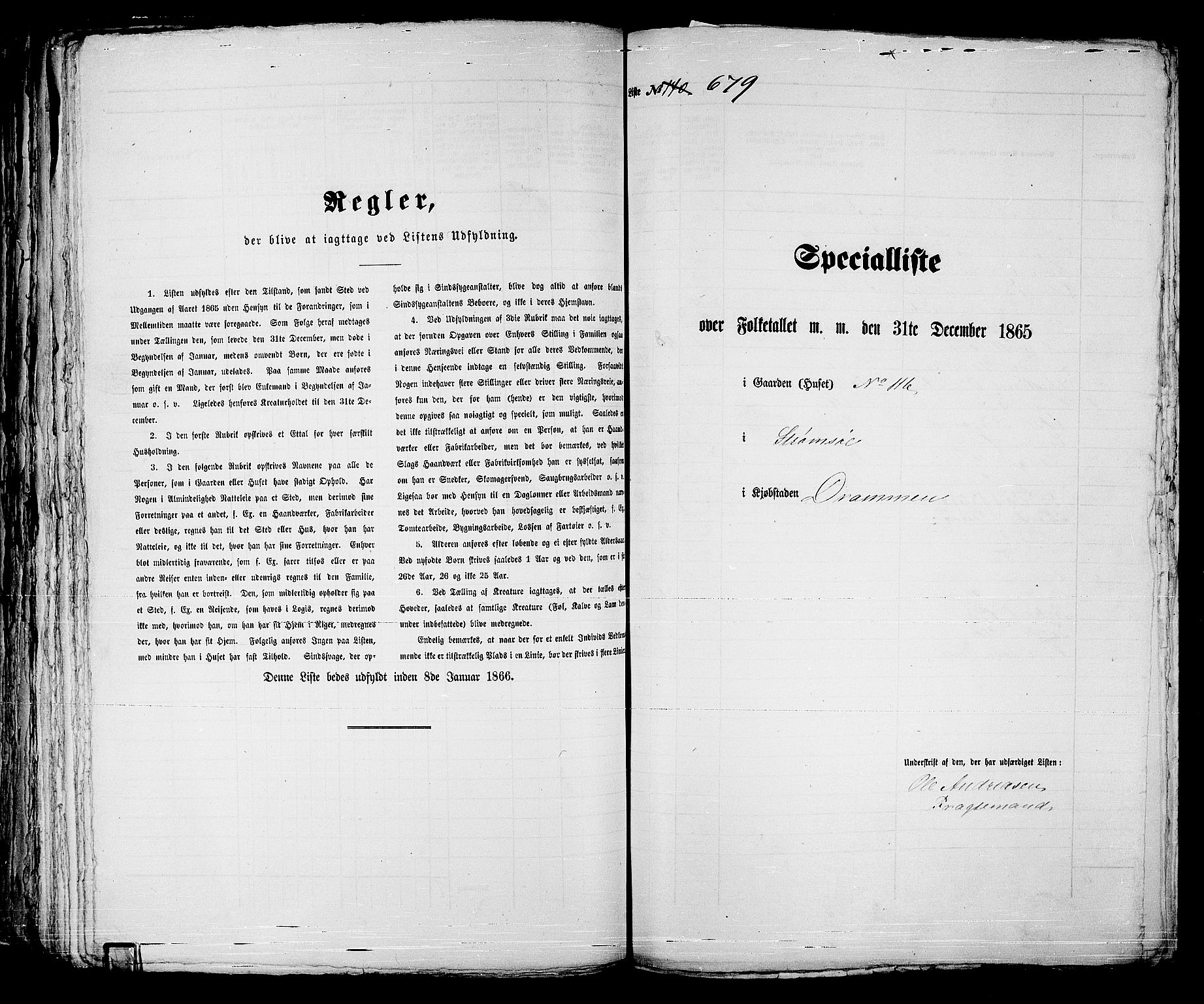 RA, 1865 census for Strømsø in Drammen, 1865, p. 173