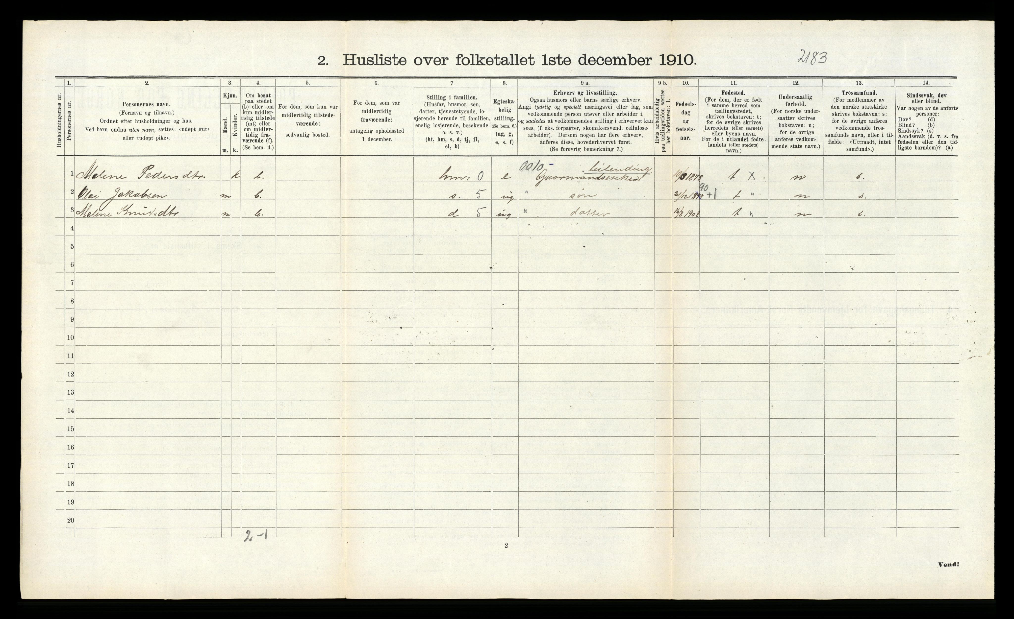 RA, 1910 census for Varaldsøy, 1910, p. 42