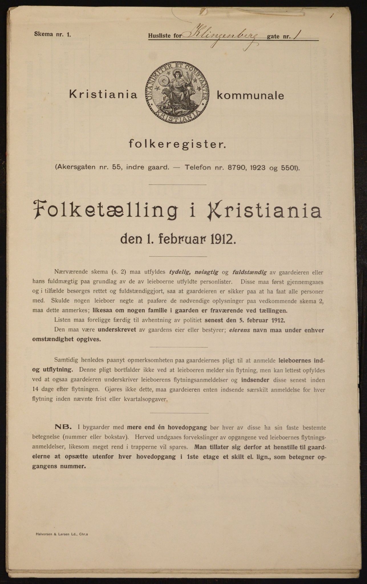OBA, Municipal Census 1912 for Kristiania, 1912, p. 52089