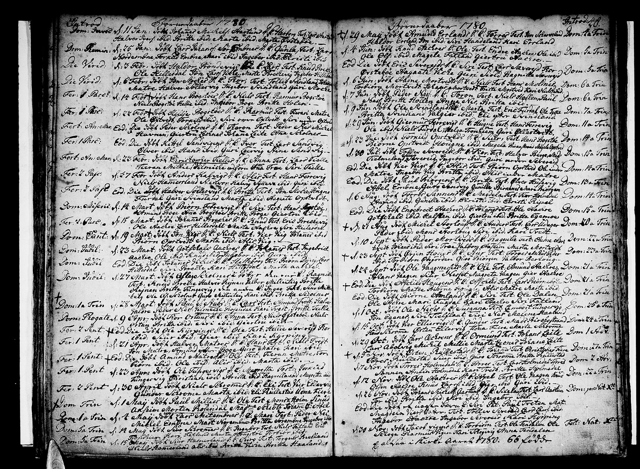 Skånevik sokneprestembete, SAB/A-77801/H/Haa: Parish register (official) no. A 1, 1745-1789, p. 48