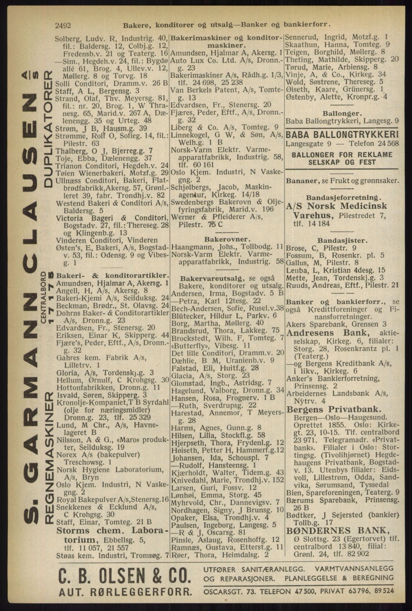 Kristiania/Oslo adressebok, PUBL/-, 1937, p. 2492