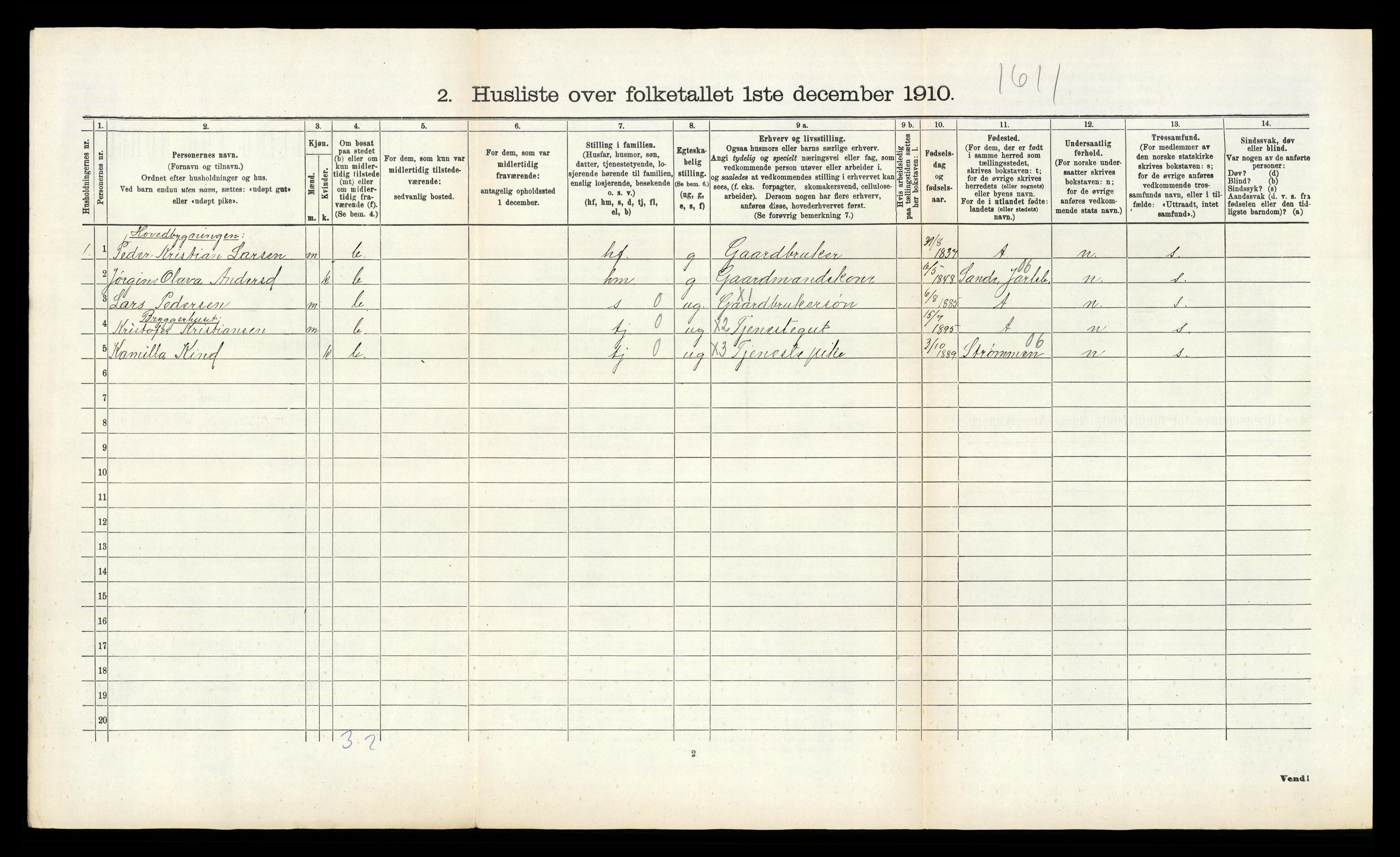 RA, 1910 census for Våle, 1910, p. 603