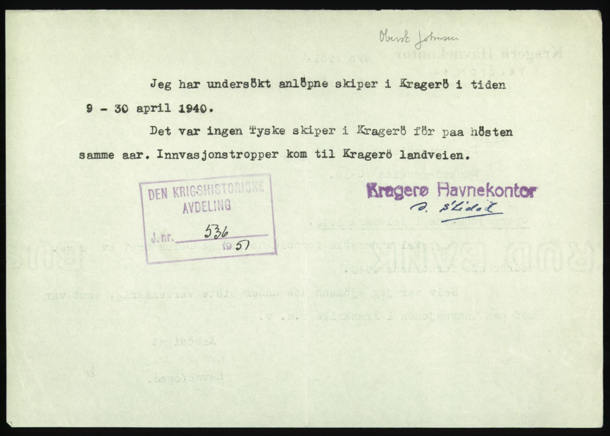 Forsvaret, Forsvarets krigshistoriske avdeling, AV/RA-RAFA-2017/Y/Yb/L0056: II-C-11-136-139  -  1. Divisjon, 1940-1957, p. 1451