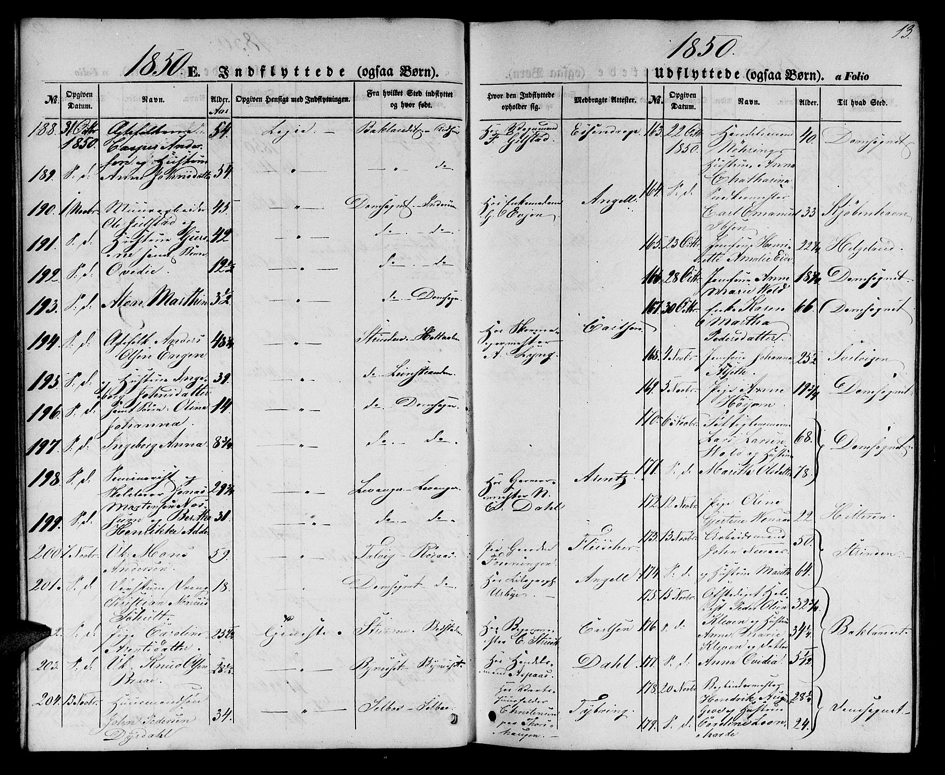 Ministerialprotokoller, klokkerbøker og fødselsregistre - Sør-Trøndelag, SAT/A-1456/602/L0113: Parish register (official) no. 602A11, 1849-1861, p. 13