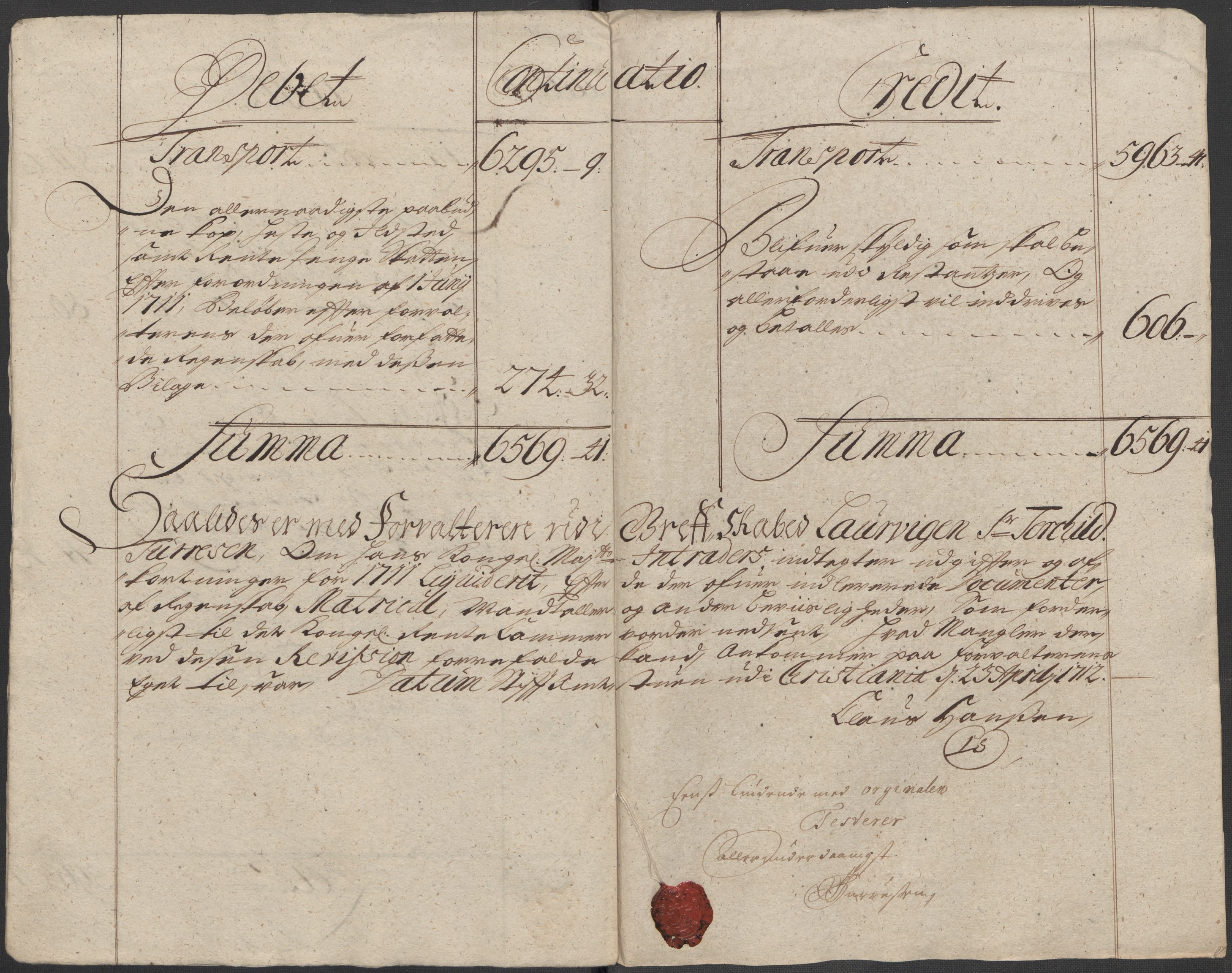 Rentekammeret inntil 1814, Reviderte regnskaper, Fogderegnskap, RA/EA-4092/R33/L1984: Fogderegnskap Larvik grevskap, 1712, p. 23