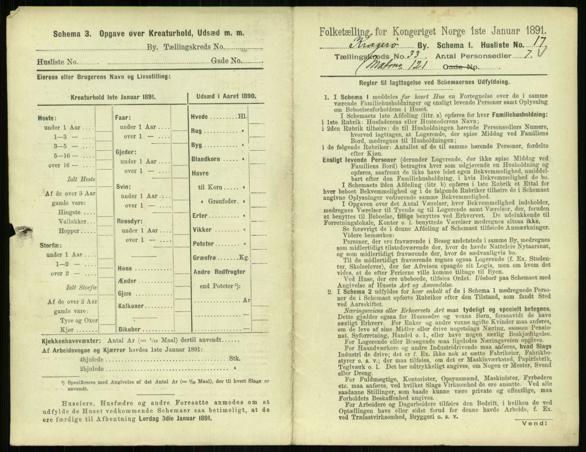 RA, 1891 census for 0801 Kragerø, 1891, p. 1230