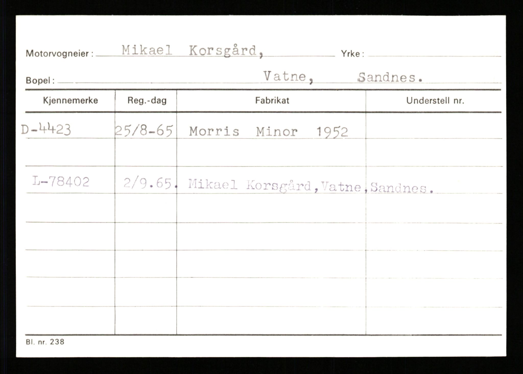 Stavanger trafikkstasjon, AV/SAST-A-101942/0/G/L0001: Registreringsnummer: 0 - 5782, 1930-1971, p. 2707