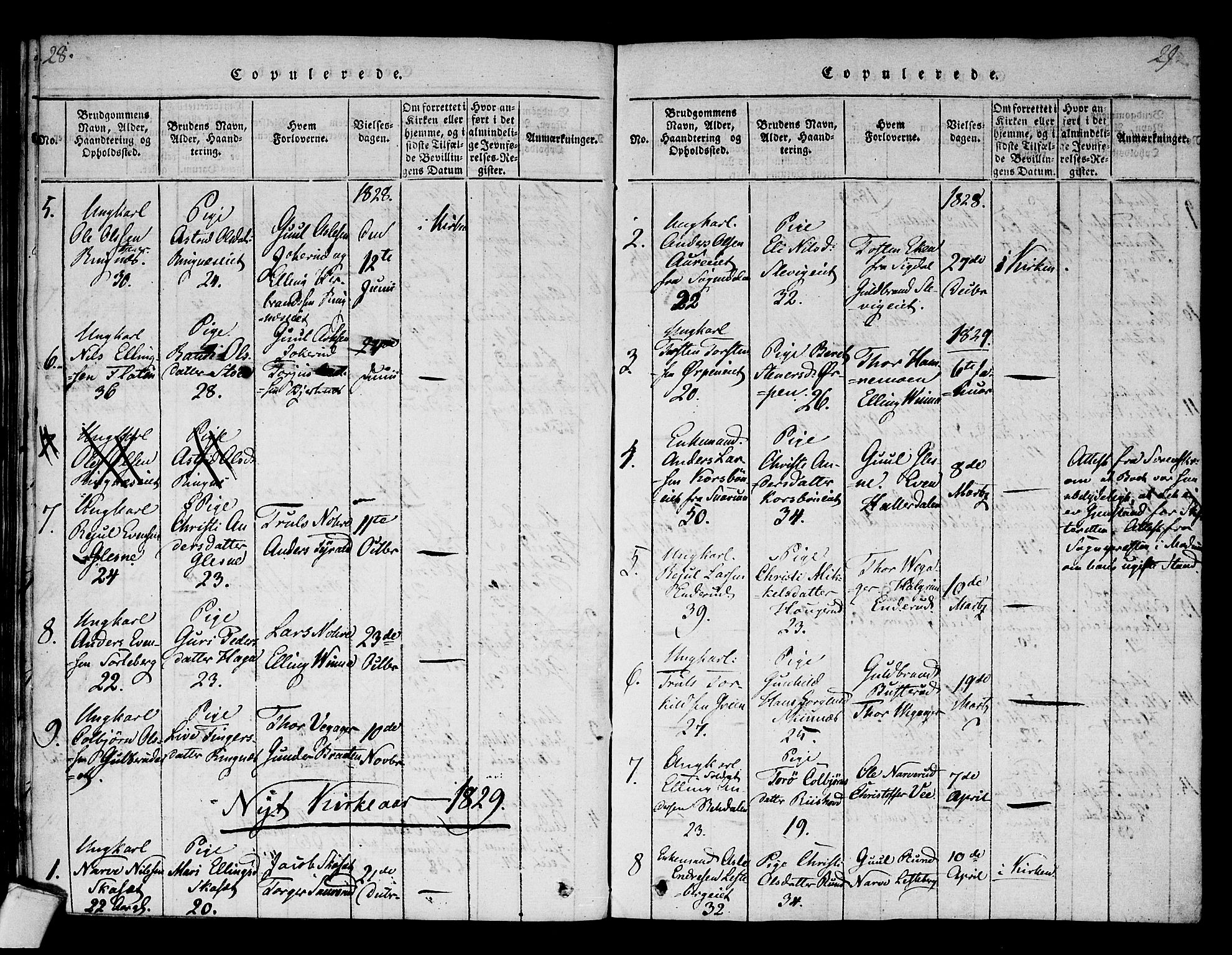 Krødsherad kirkebøker, AV/SAKO-A-19/F/Fa/L0001: Parish register (official) no. 1, 1815-1829, p. 28-29