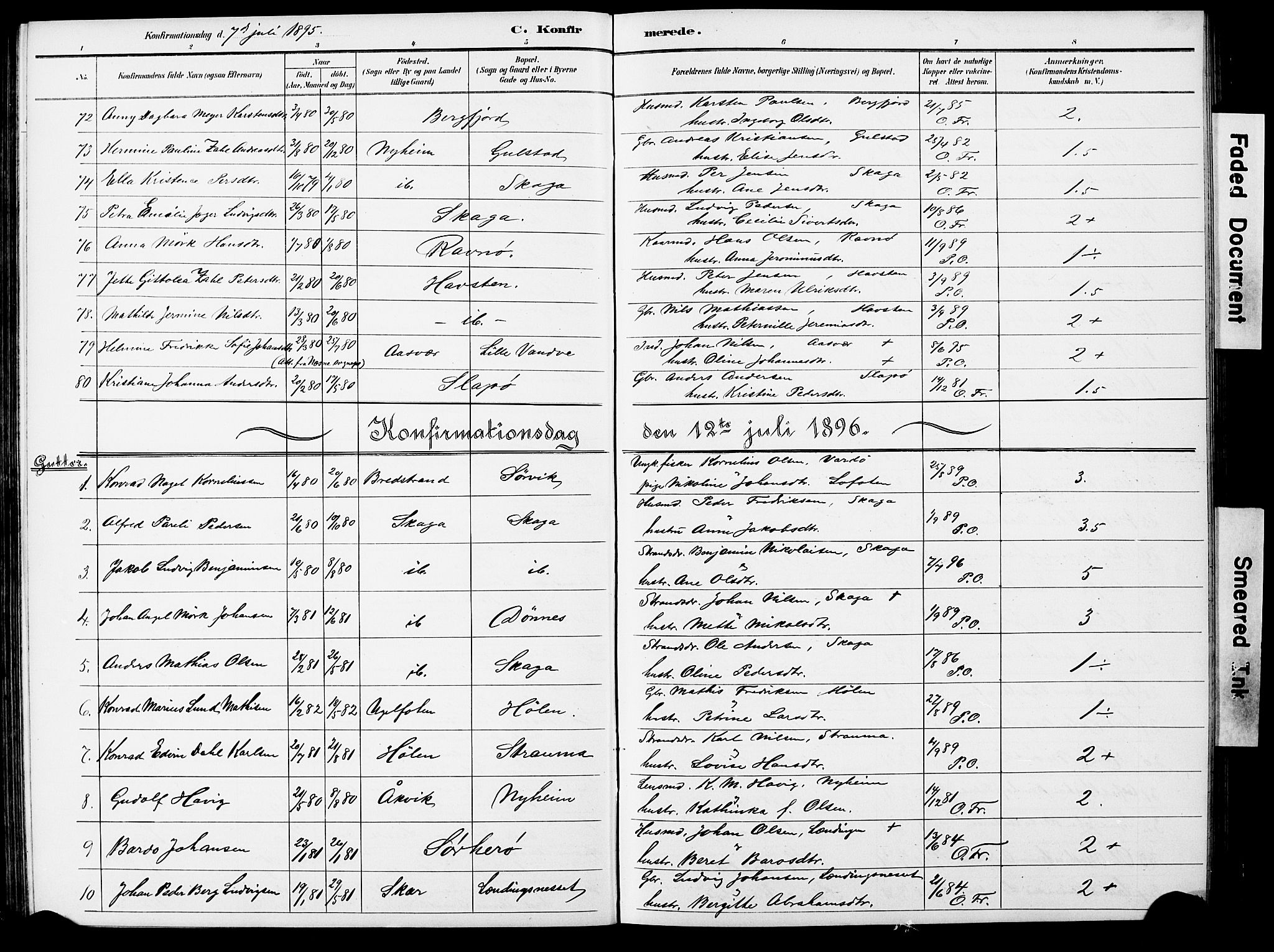 Ministerialprotokoller, klokkerbøker og fødselsregistre - Nordland, AV/SAT-A-1459/834/L0514: Parish register (copy) no. 834C05, 1893-1901