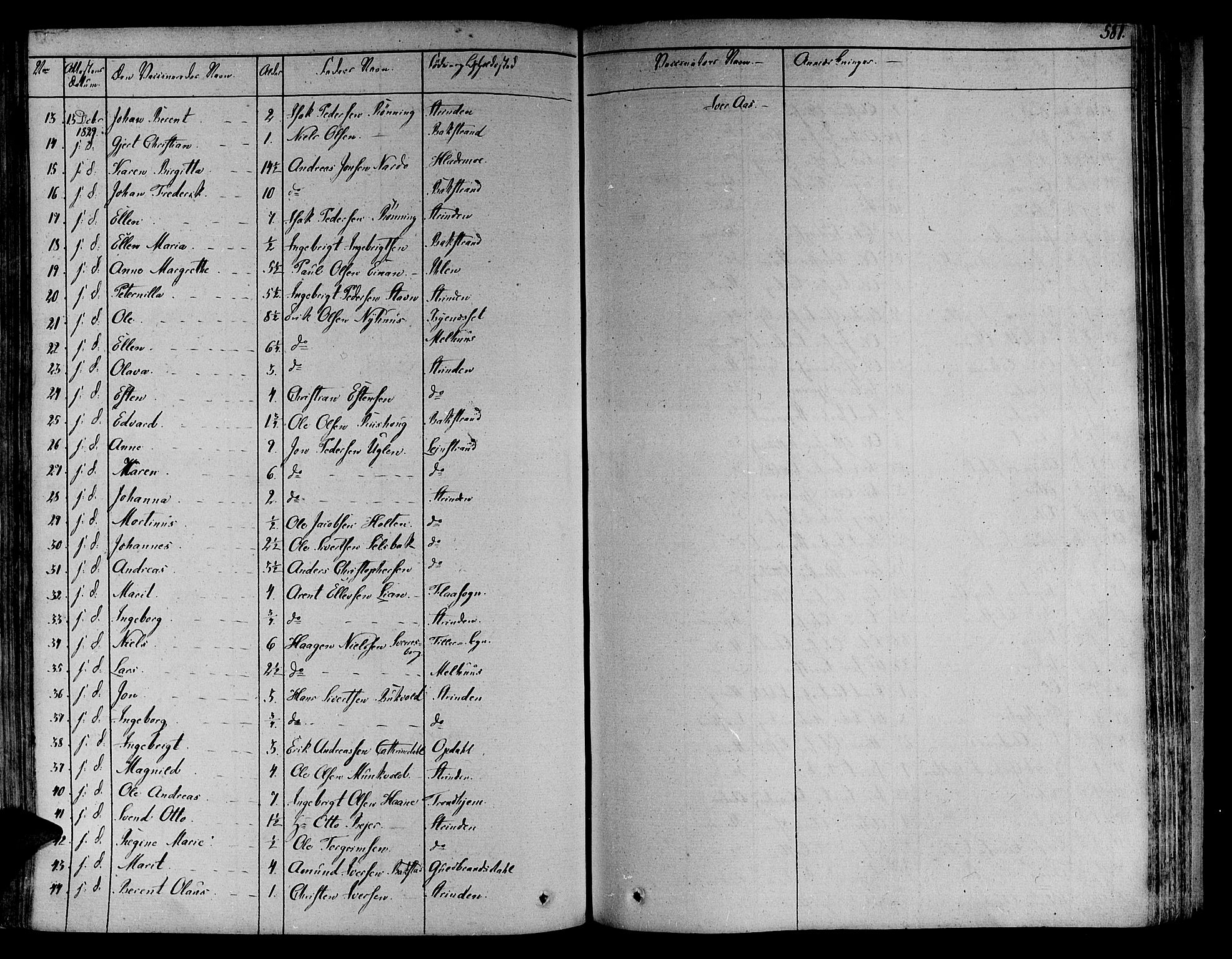 Ministerialprotokoller, klokkerbøker og fødselsregistre - Sør-Trøndelag, SAT/A-1456/606/L0286: Parish register (official) no. 606A04 /1, 1823-1840, p. 581