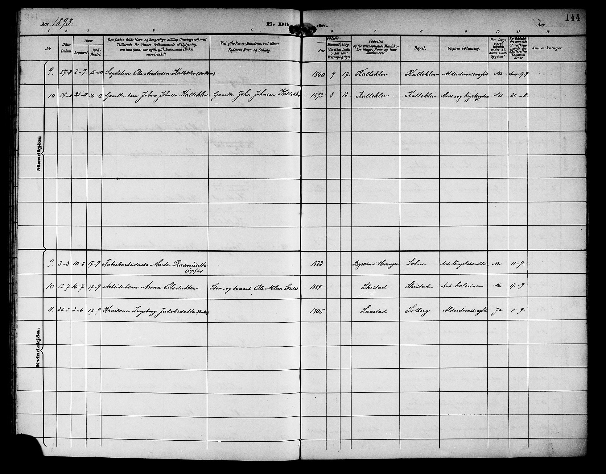 Haus sokneprestembete, SAB/A-75601/H/Hab: Parish register (copy) no. C 3, 1893-1906, p. 144