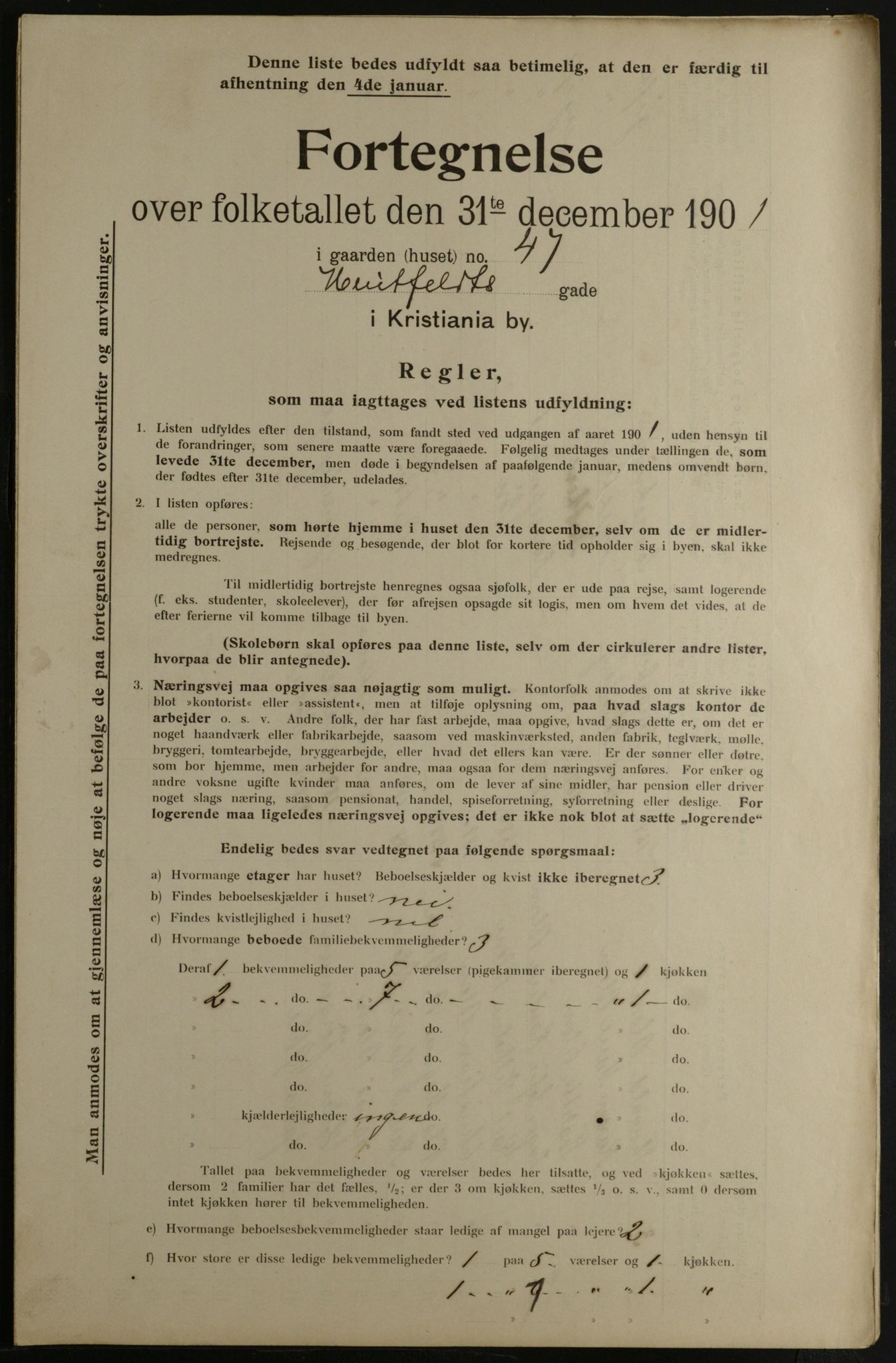 OBA, Municipal Census 1901 for Kristiania, 1901, p. 6645